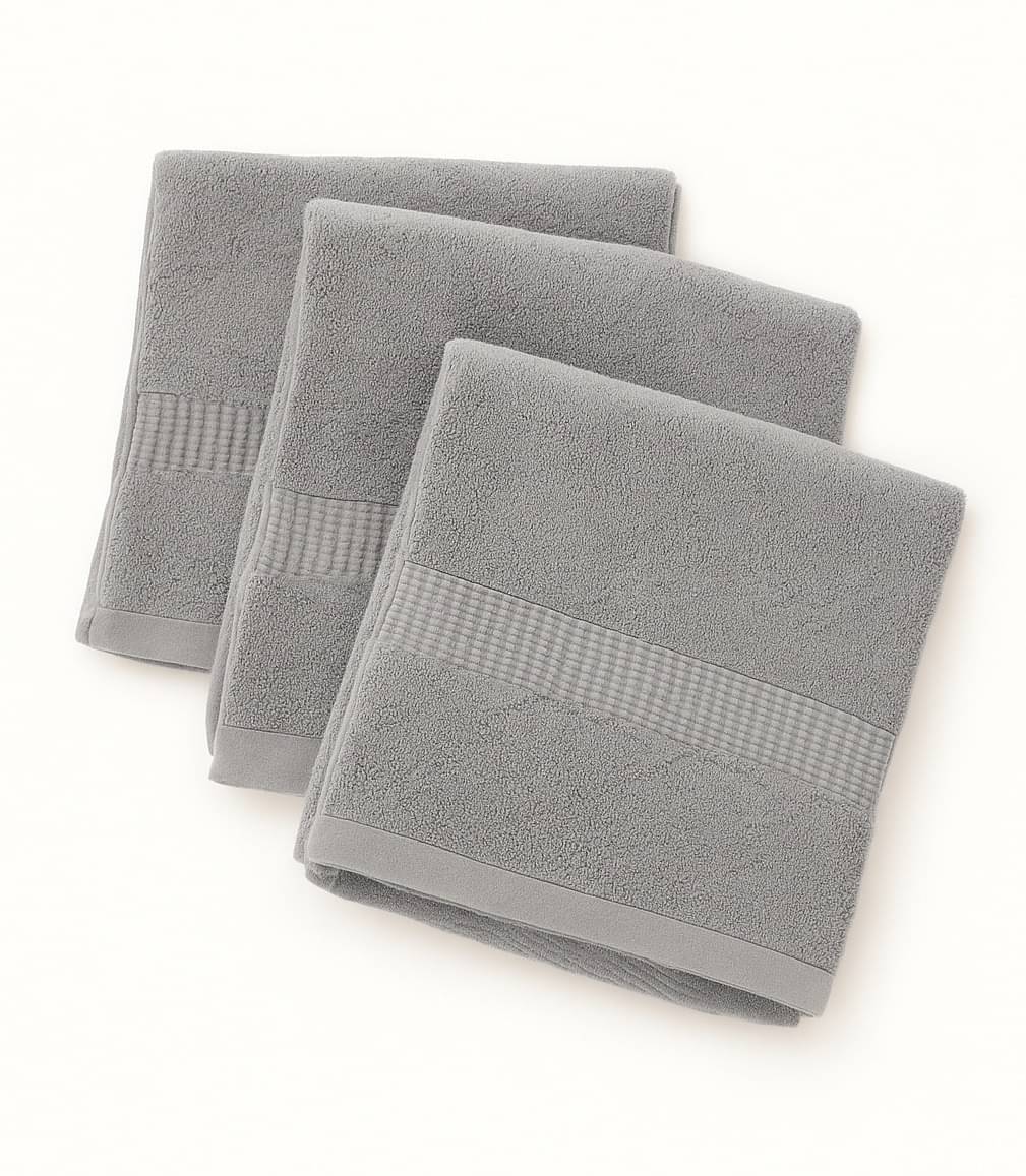     			Dollar Terry Solid Face Towel Below 300 GSM ( Pack of 3 ) - Grey