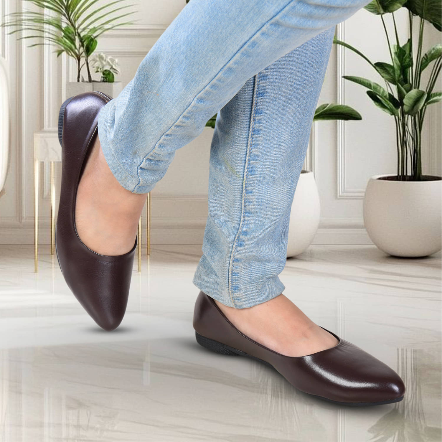     			Elite Brown Women's Casual Ballerinas
