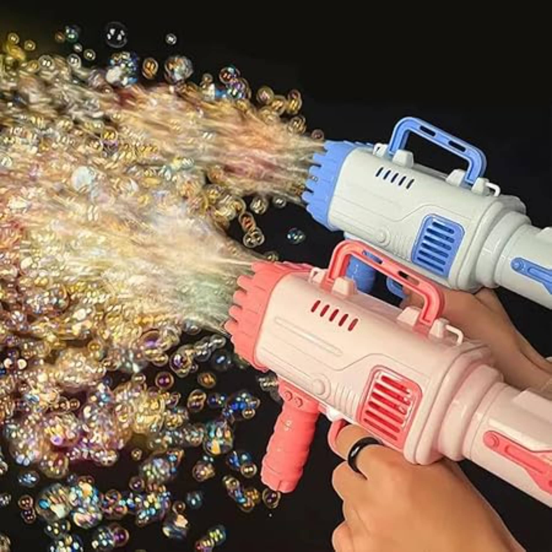     			Esnapy 32 Holes Bubble Maker Gatling Bubble Gun Machine Toy for Kids with Bubble Solution Indoor and Outdoor Toddlers Bubble Launcher Machine for Girls and Boys - Multicolor 2