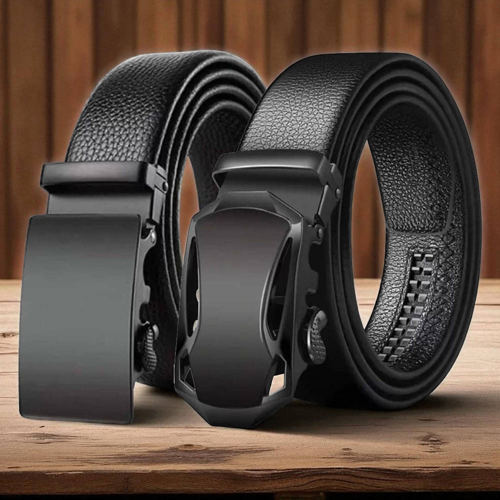 Generic - Black PU Men's Formal Belt ( Pack of 2 ) Generic - Black PU Men's Formal Belt ( Pack of 2 )
