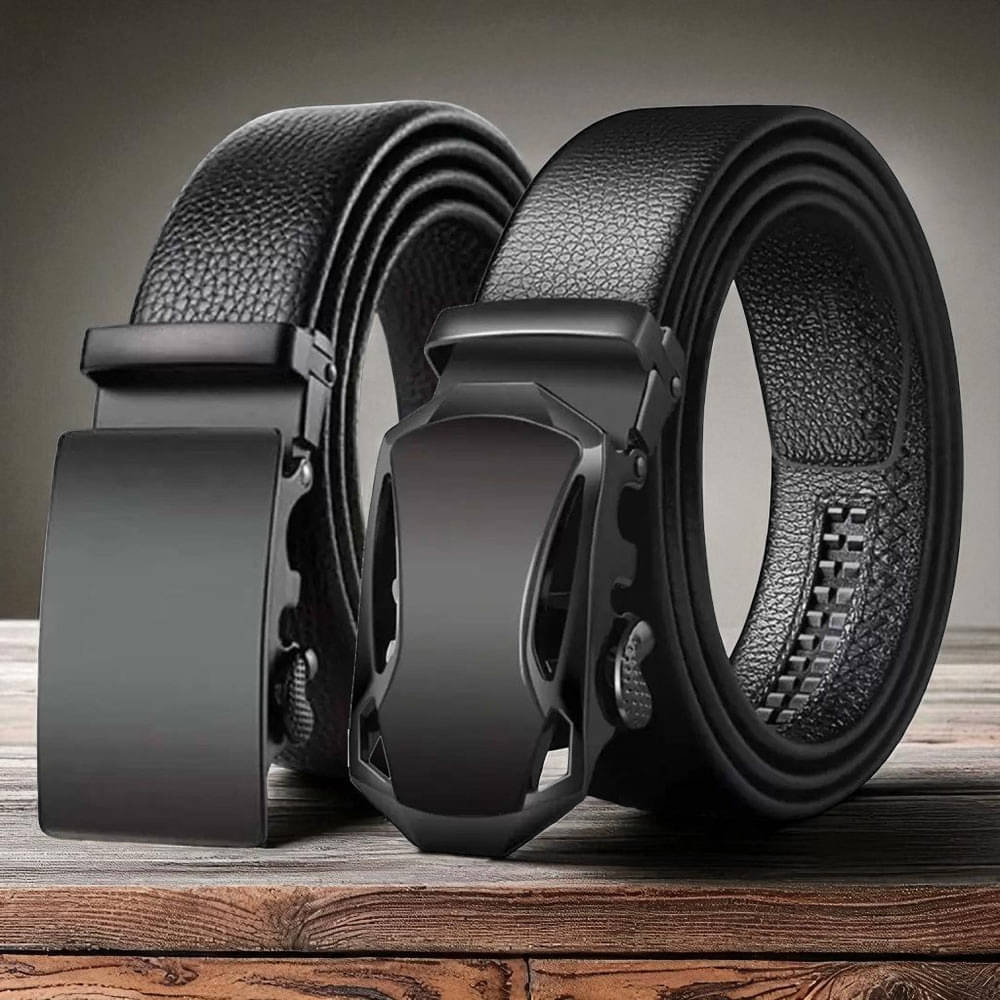 Generic - Black PU Men's Formal Belt ( Pack of 2 ) Generic - Black PU Men's Formal Belt ( Pack of 2 )