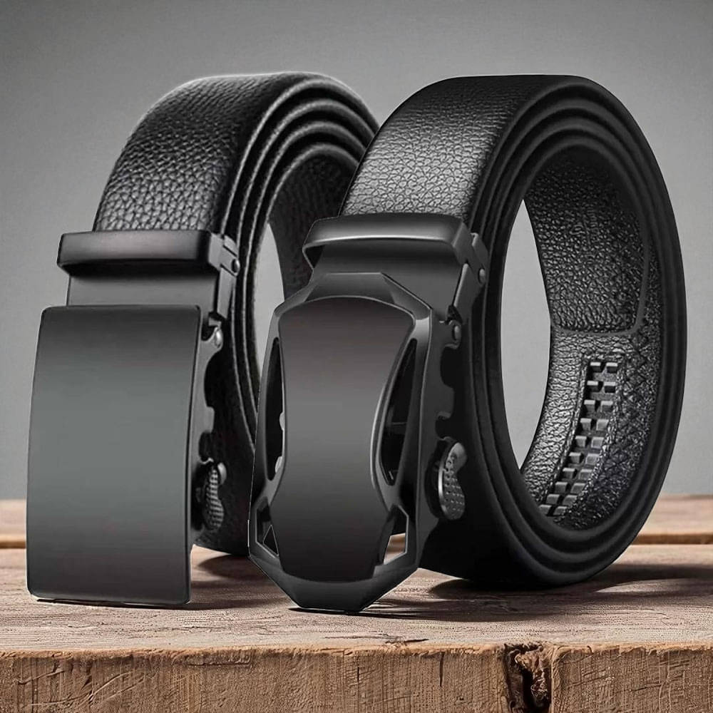     			Generic - Black PU Men's Formal Belt ( Pack of 2 )