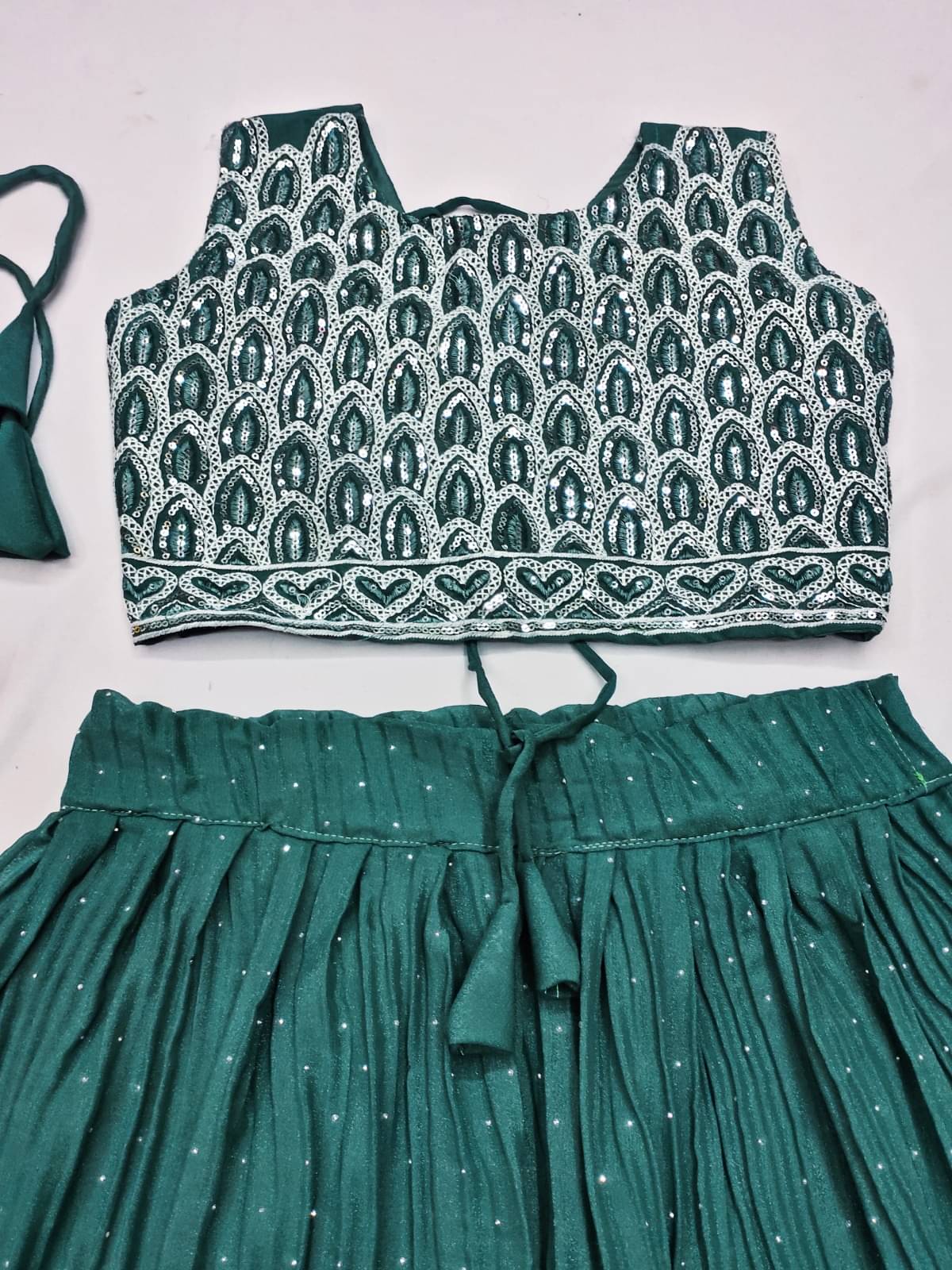     			Genric Georgette Lehenga Choli Set For Girls ( Pack of 1 , Mint Green )