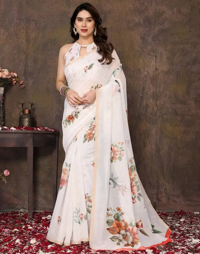     			Grubstaker Chanderi Printed Regular Saree With Unstitched Blouse Piece ( Multicolor )