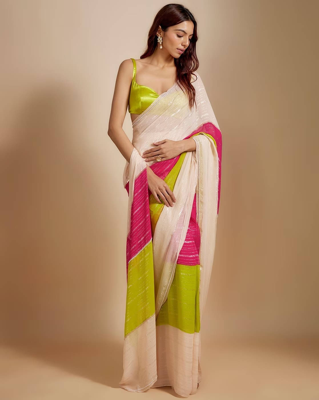 Grubstaker Cotton Blend Printed Regular Saree With Unstitched Blouse Piece ( Multicolor ) Grubstaker Cotton Blend Printed Regular Saree With Unstitched Blouse Piece ( Multicolor )