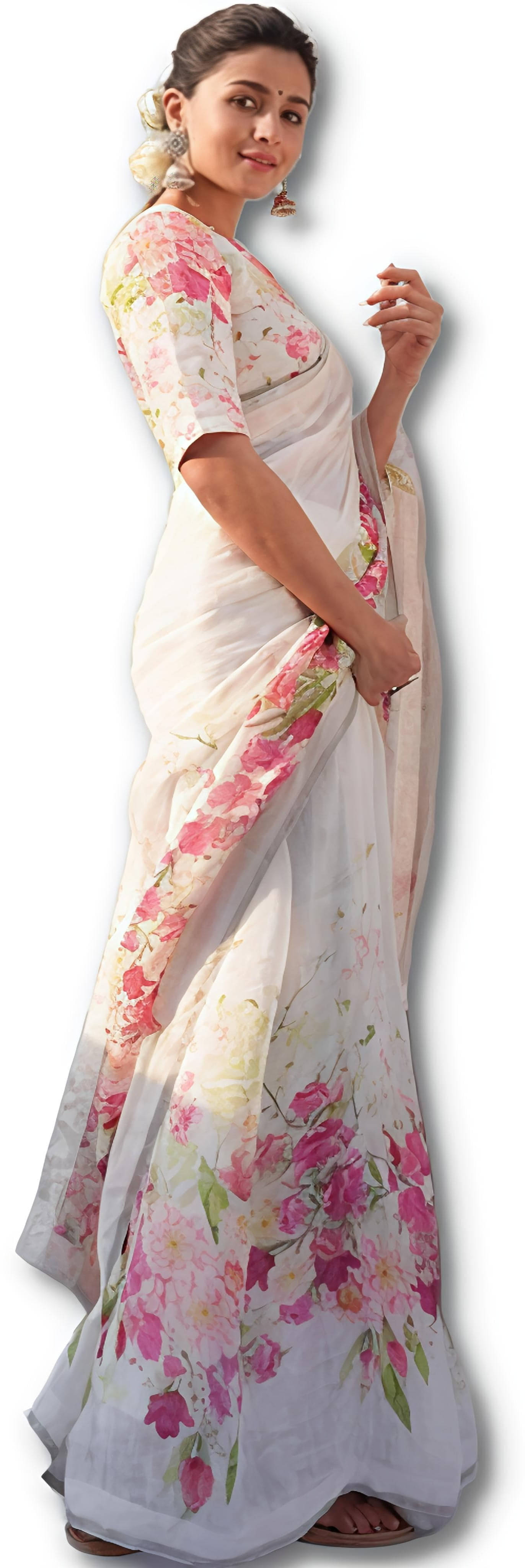 Grubstaker Cotton Blend Printed Regular Saree With Unstitched Blouse Piece ( Multicolor ) Grubstaker Cotton Blend Printed Regular Saree With Unstitched Blouse Piece ( Multicolor )