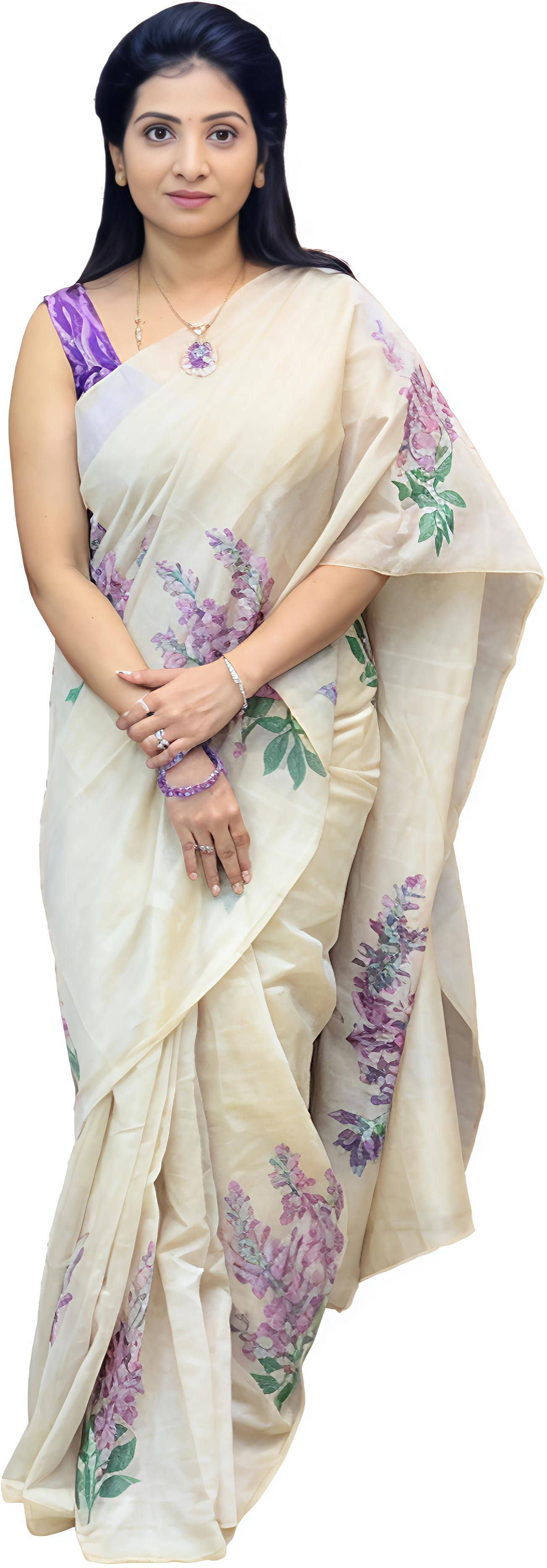 Grubstaker Cotton Blend Printed Regular Saree With Unstitched Blouse Piece ( White ) Grubstaker Cotton Blend Printed Regular Saree With Unstitched Blouse Piece ( White )