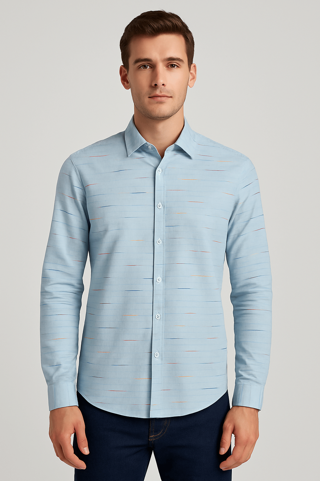 HETIERS 100% Cotton Regular Fit Checks Full Sleeves Men's Casual Shirt - Light Blue ( Pack of 1 ) HETIERS 100% Cotton Regular Fit Checks Full Sleeves Men's Casual Shirt - Light Blue ( Pack of 1 )