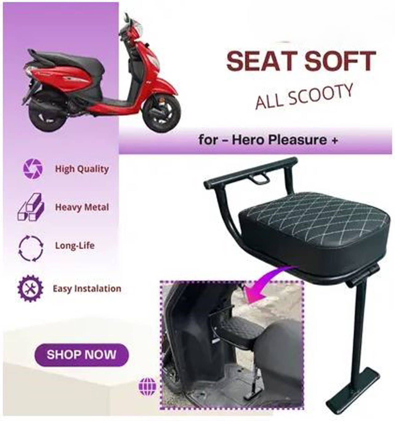 High Quality Heavy Metal Folding Baby Seat For TVS Ntorq 125 Single Bike Seat Cover For Honda, Hero, TVS, Suzuki Access 125, Access, Activa, Activa 3G, Activa 4G, Activa 5G, Activa 6G, Jupiter, Burgman High Quality Heavy Metal Folding Baby Seat For TVS Ntorq 125 Single Bike Seat Cover For Honda, Hero, TVS, Suzuki Access 125, Access, Activa, Activa 3G, Activa 4G, Activa 5G, Activa 6G, Jupiter, Burgman