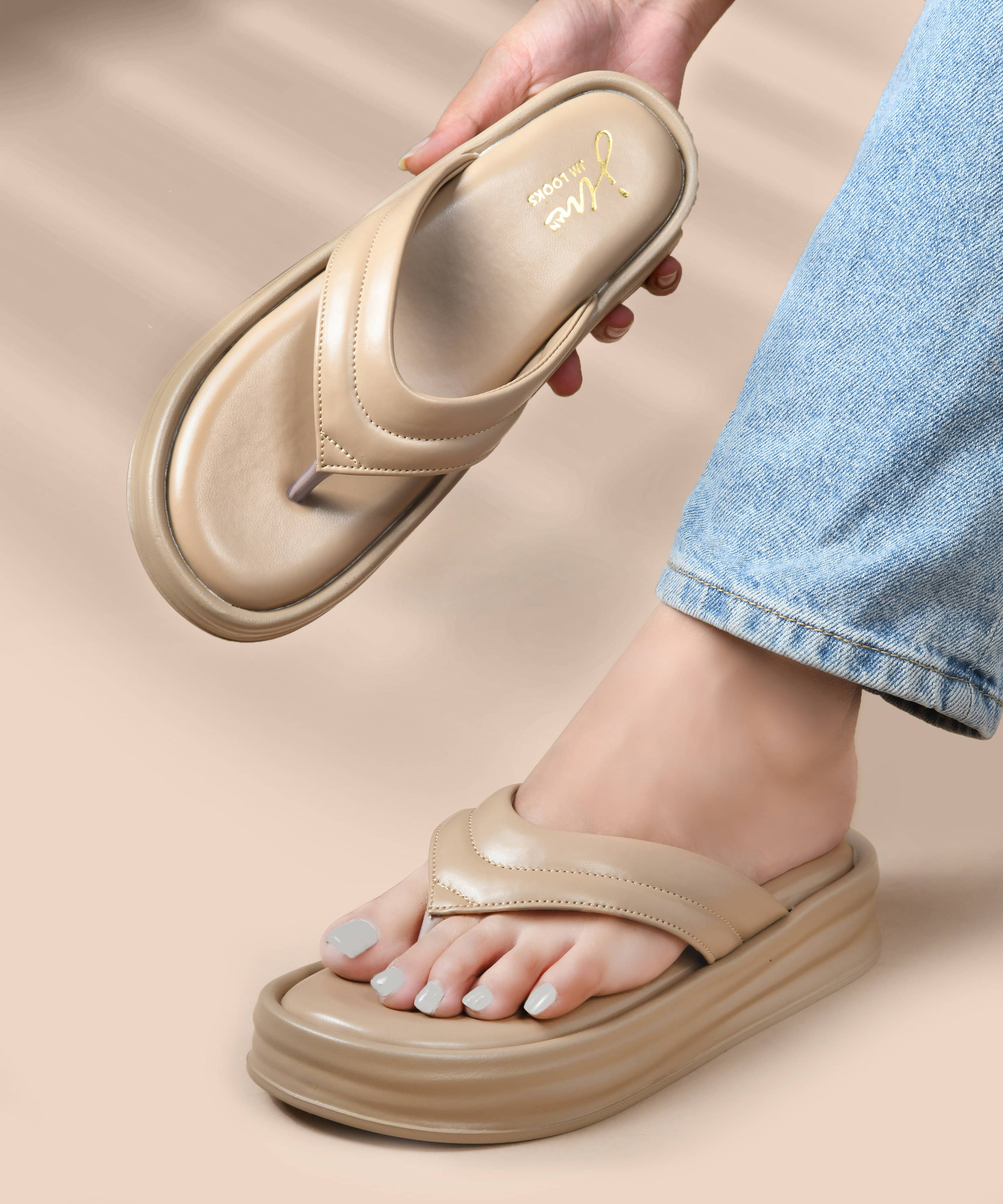 JM Looks Beige Women's Sandal Heels JM Looks Beige Women's Sandal Heels