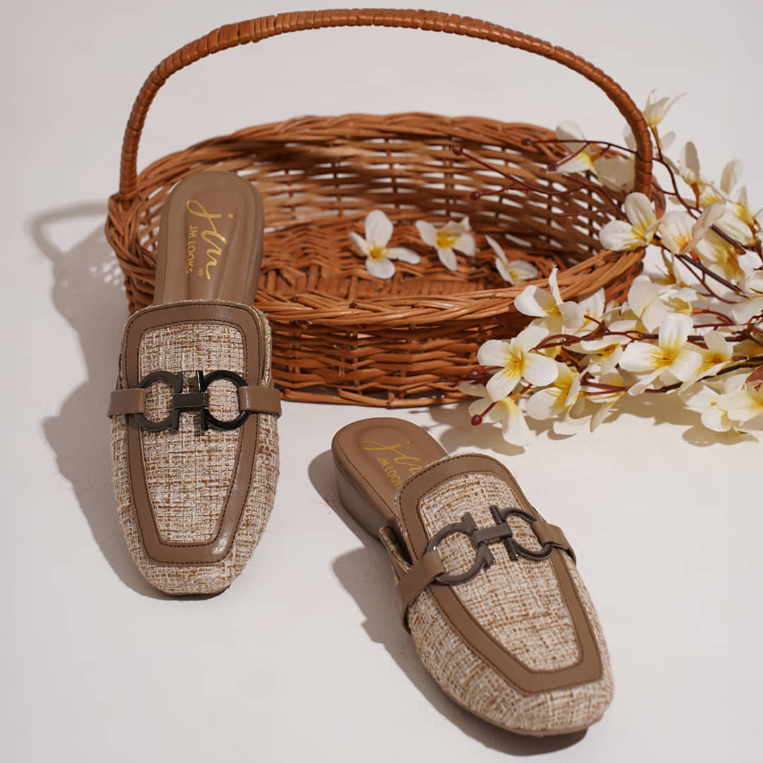 JM Looks Beige Women's Mules Heels - Heels | Buy online on ZillyBuy