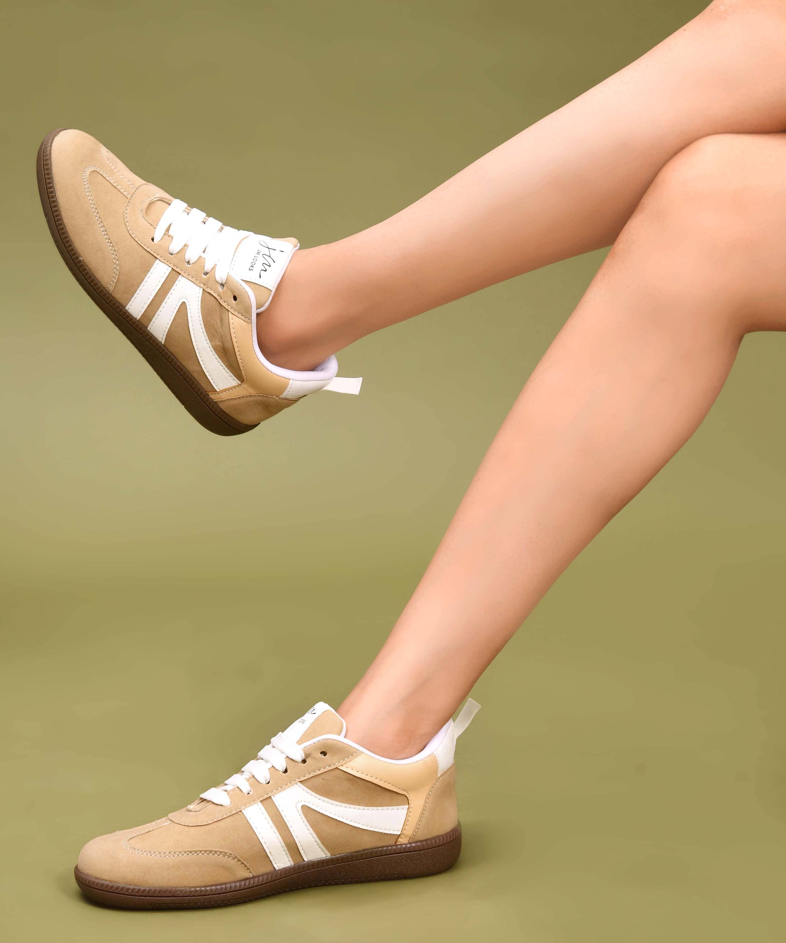 JM Looks Beige Women's Sneakers - Casual Shoes | Buy online on ZillyBuy