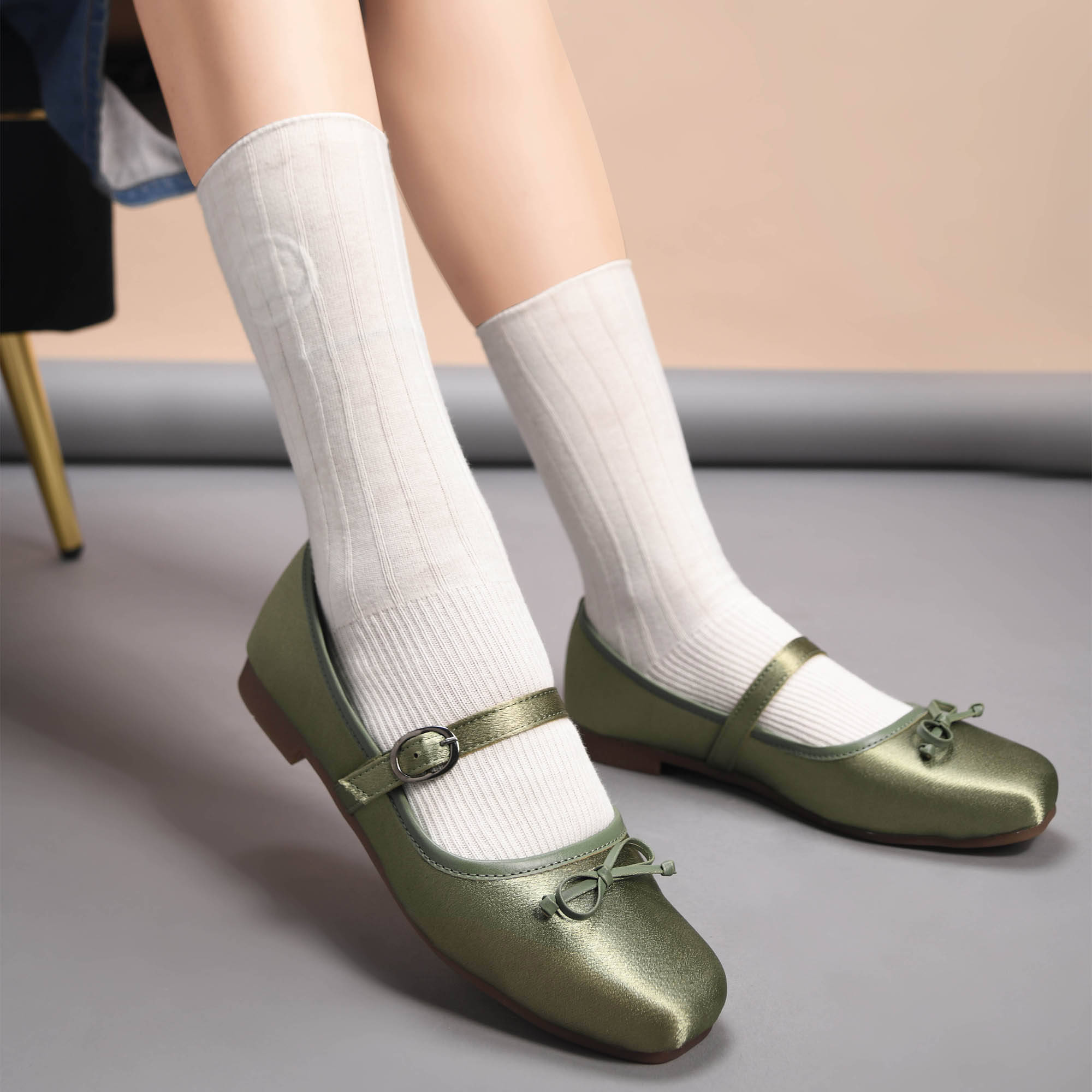     			JM Looks Green Women's Korean Ballerinas