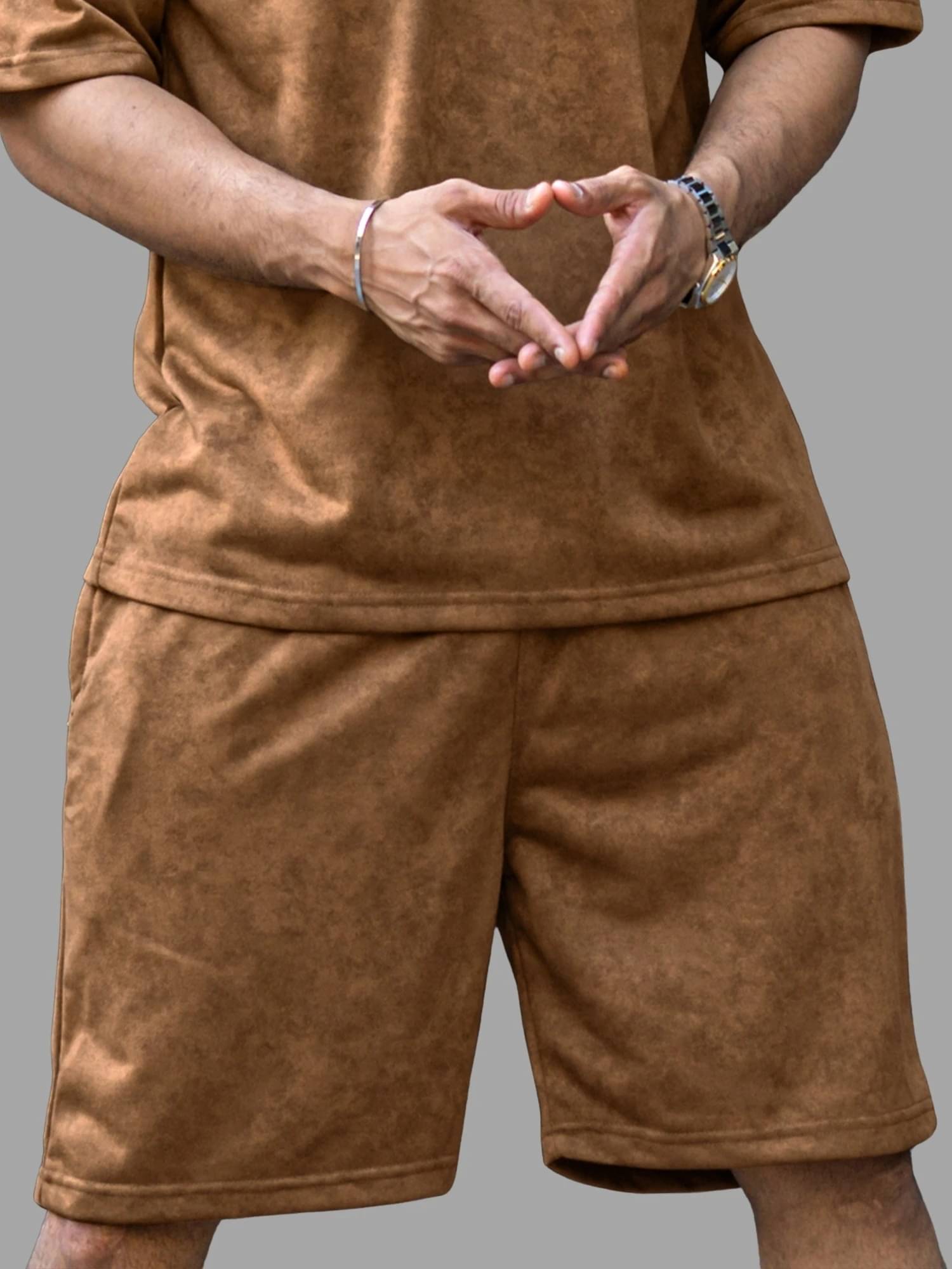     			JUMP CUTS Brown Polyester Men's Shorts ( Pack of 1 )
