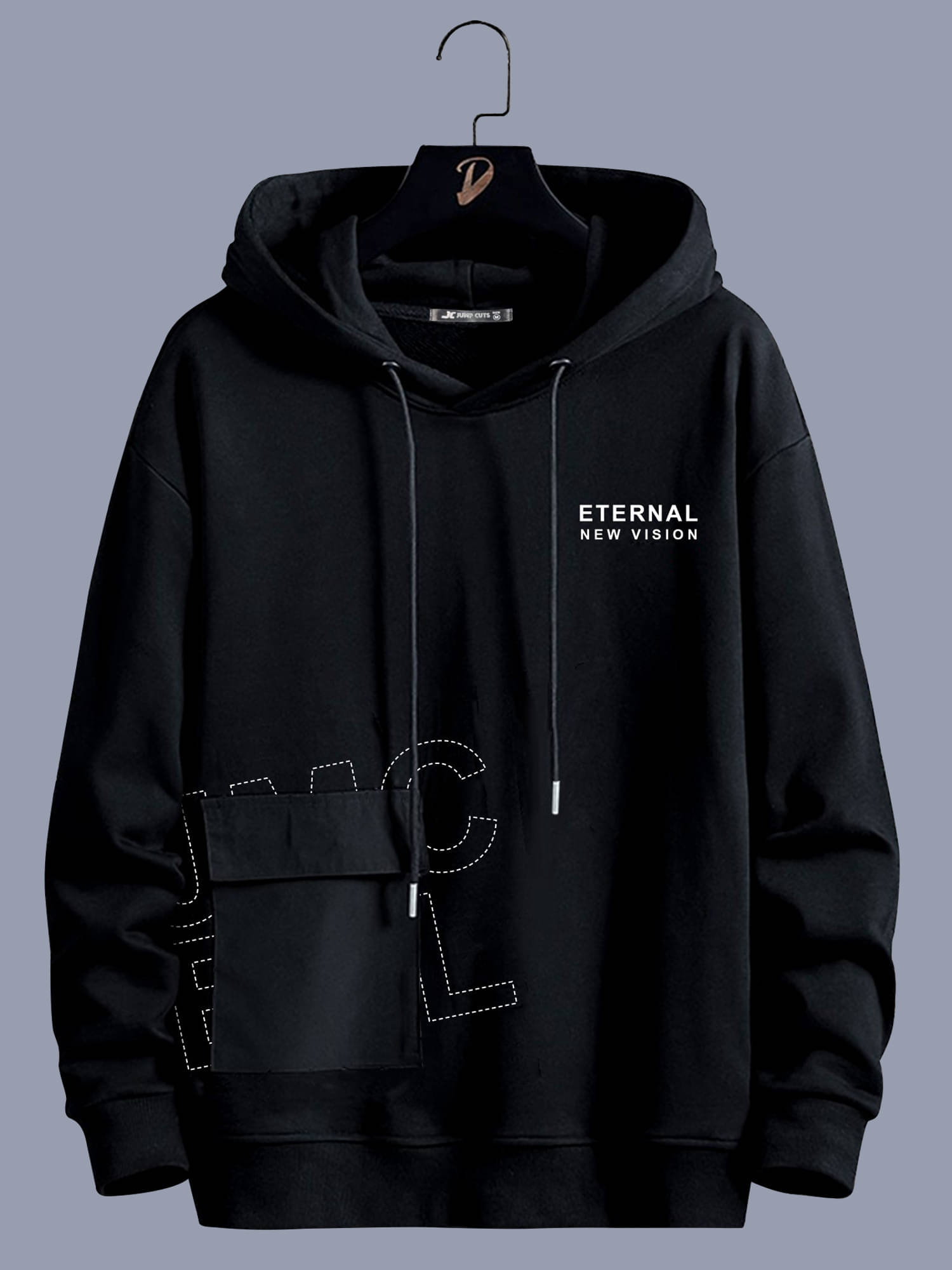 JUMP CUTS Cotton Blend Hooded Men's Sweatshirt - Black ( Pack of 1 ) JUMP CUTS Cotton Blend Hooded Men's Sweatshirt - Black ( Pack of 1 )