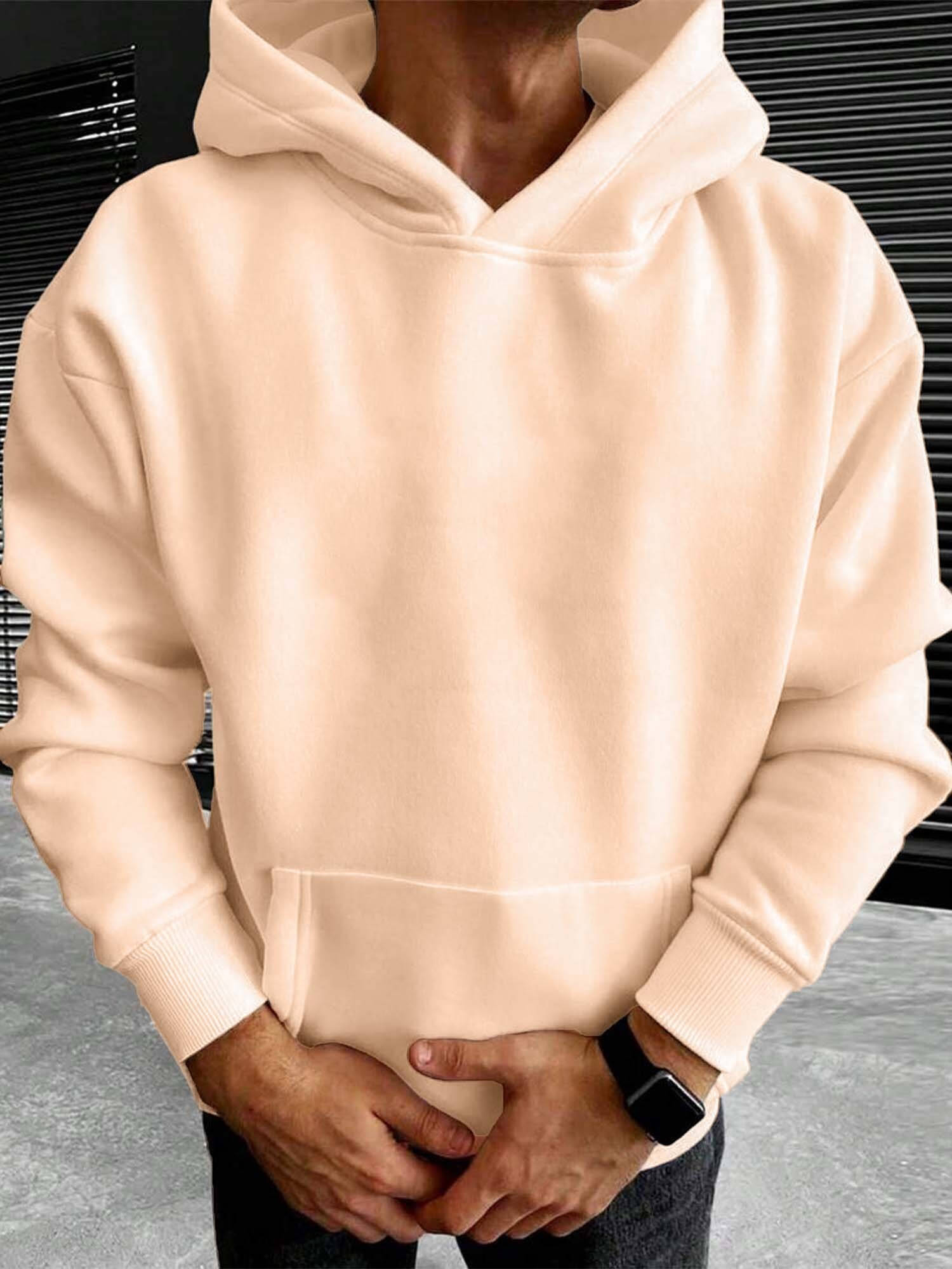     			JUMP CUTS Cotton Blend Hooded Men's Sweatshirt - Beige ( Pack of 1 )