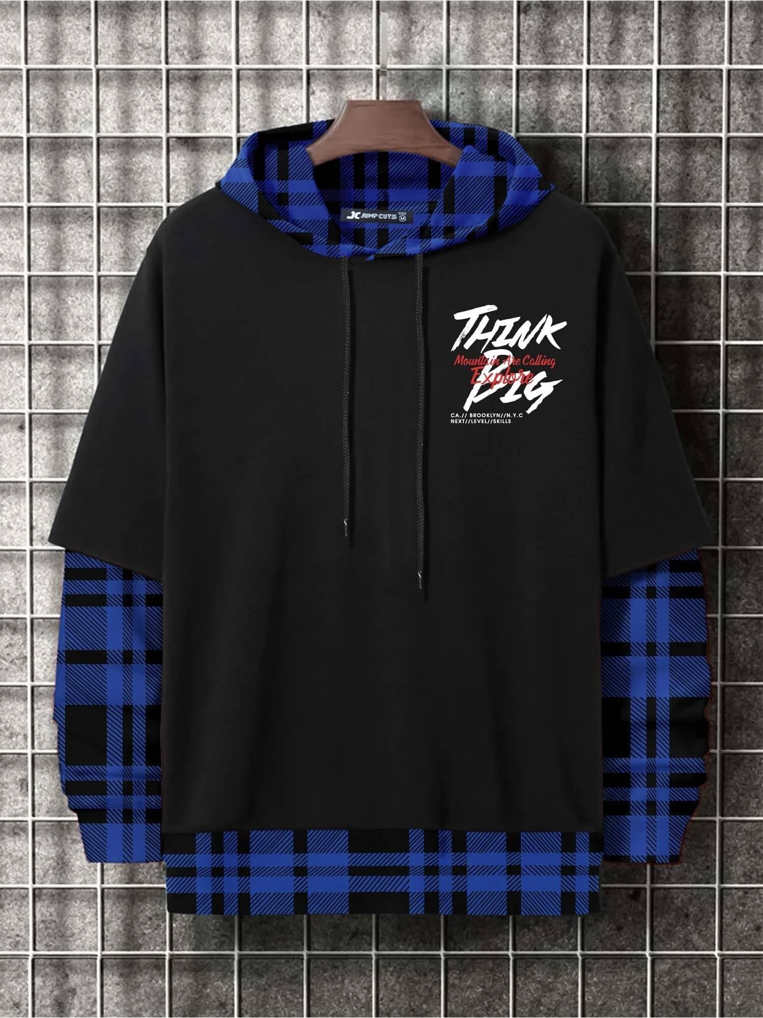 JUMP CUTS Cotton Hooded Men's Sweatshirt - Black ( Pack of 1 ) JUMP CUTS Cotton Hooded Men's Sweatshirt - Black ( Pack of 1 )