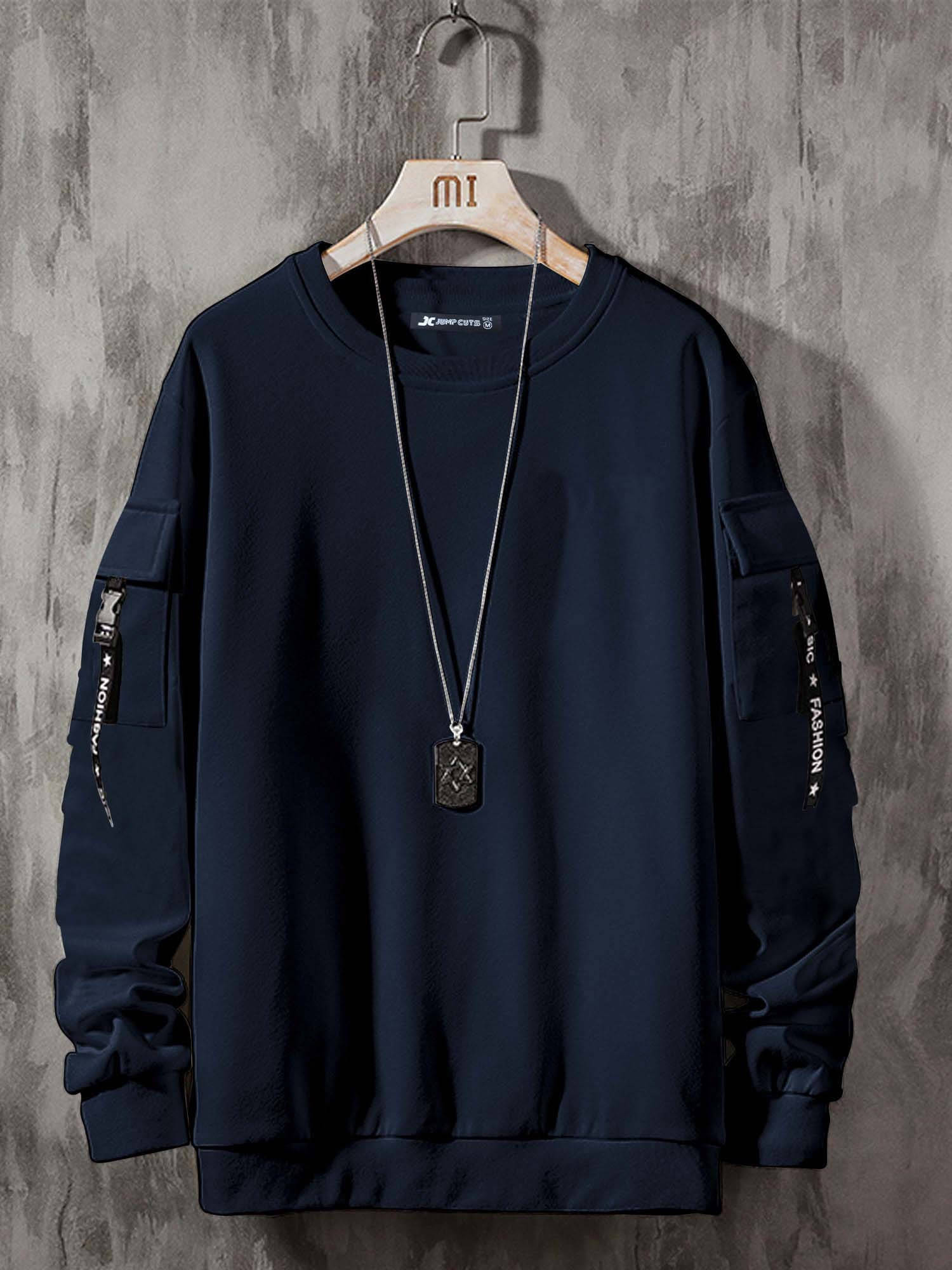 JUMP CUTS Cotton Round Neck Men's Sweatshirt - Navy Blue ( Pack of 1 )     			JUMP CUTS Cotton Round Neck Men's Sweatshirt - Navy Blue ( Pack of 1 )