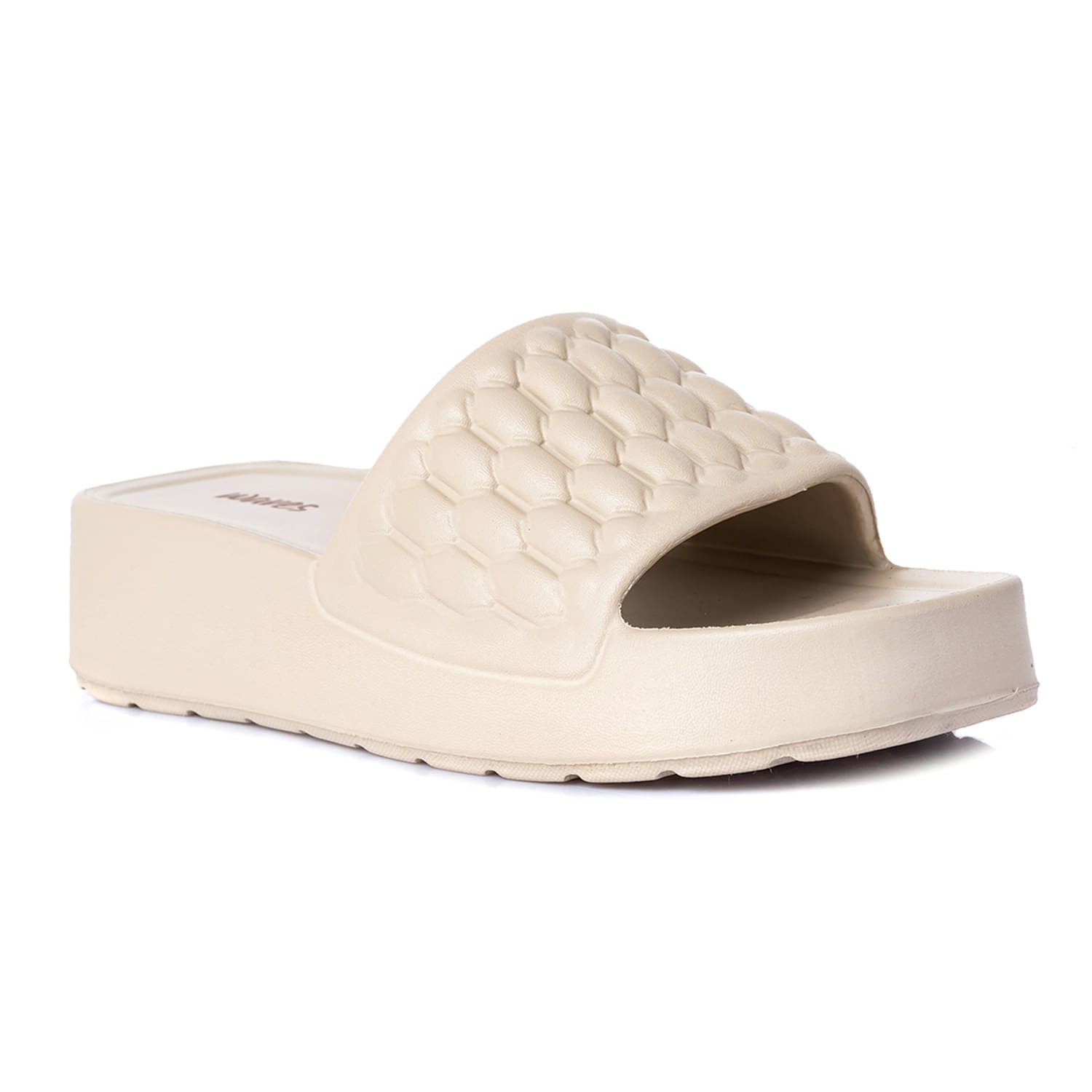     			KHADIM Beige Women's Slide Flip Flop