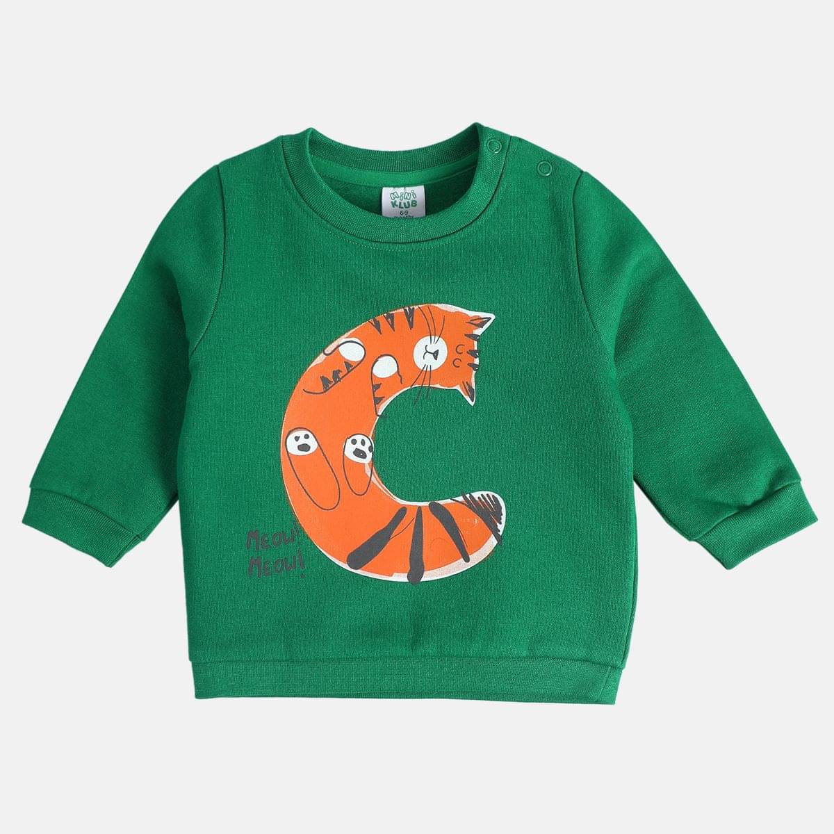     			MINI KLUB Pack of 1 Baby Girls Cotton Sweatshirt ( Green )