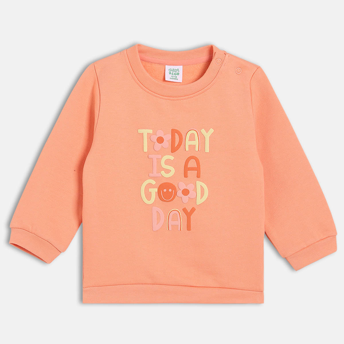     			MINI KLUB Pack of 1 Baby Girls Cotton Sweatshirt ( Peach )