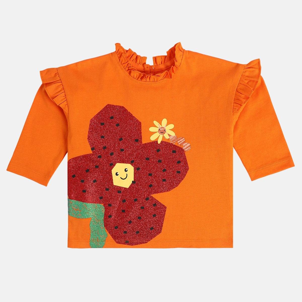     			MINI KLUB Pack of 1 Baby Girls Cotton Top ( Orange )