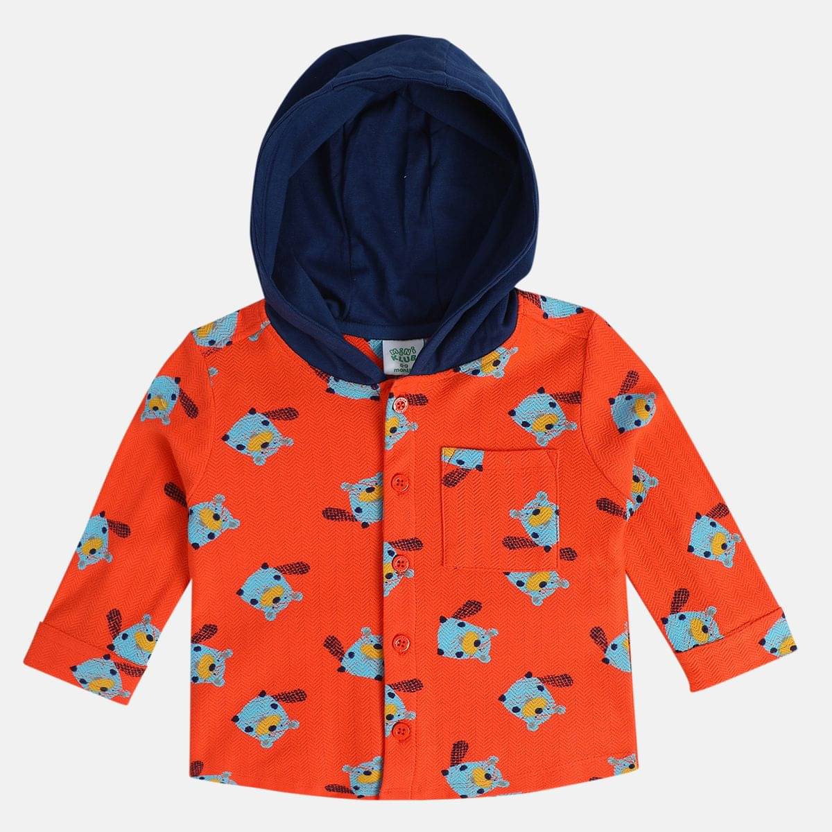 MINI KLUB Pack of 1 Baby Boys Cotton Blend Full Sleeves Shirt ( Orange ) MINI KLUB Pack of 1 Baby Boys Cotton Blend Full Sleeves Shirt ( Orange )
