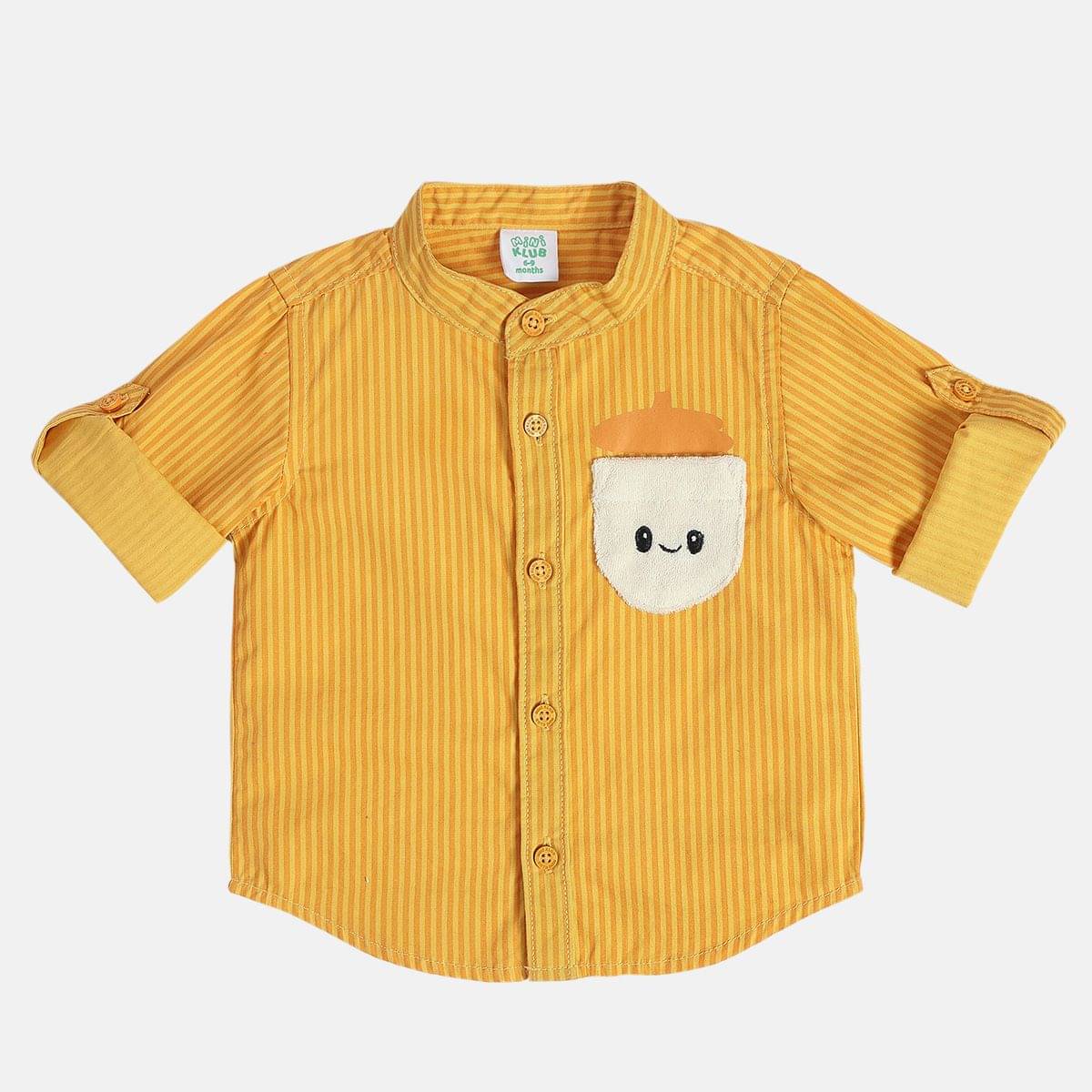 MINI KLUB Pack of 1 Baby Boys Cotton Blend Full Sleeves Shirt ( Yellow ) MINI KLUB Pack of 1 Baby Boys Cotton Blend Full Sleeves Shirt ( Yellow )