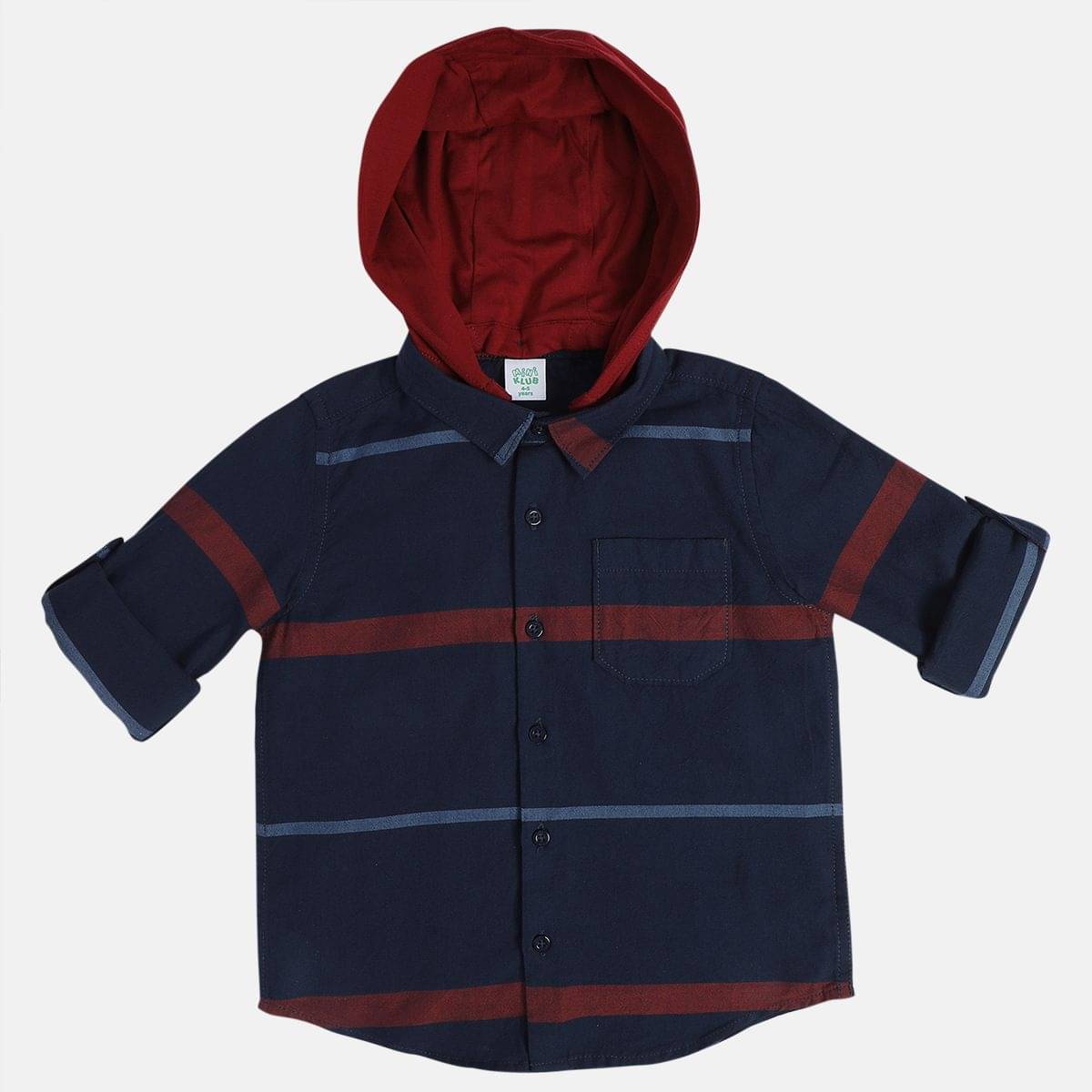 MINI KLUB Pack of 1 Boys Cotton Blend Full Sleeves Shirt ( Blue ) MINI KLUB Pack of 1 Boys Cotton Blend Full Sleeves Shirt ( Blue )