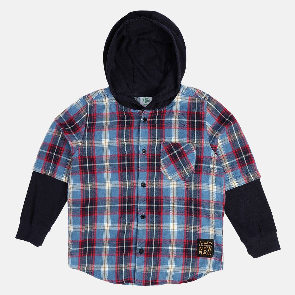MINI KLUB Pack of 1 Boys Cotton Blend Full Sleeves Shirt ( Multicolor ) MINI KLUB Pack of 1 Boys Cotton Blend Full Sleeves Shirt ( Multicolor )