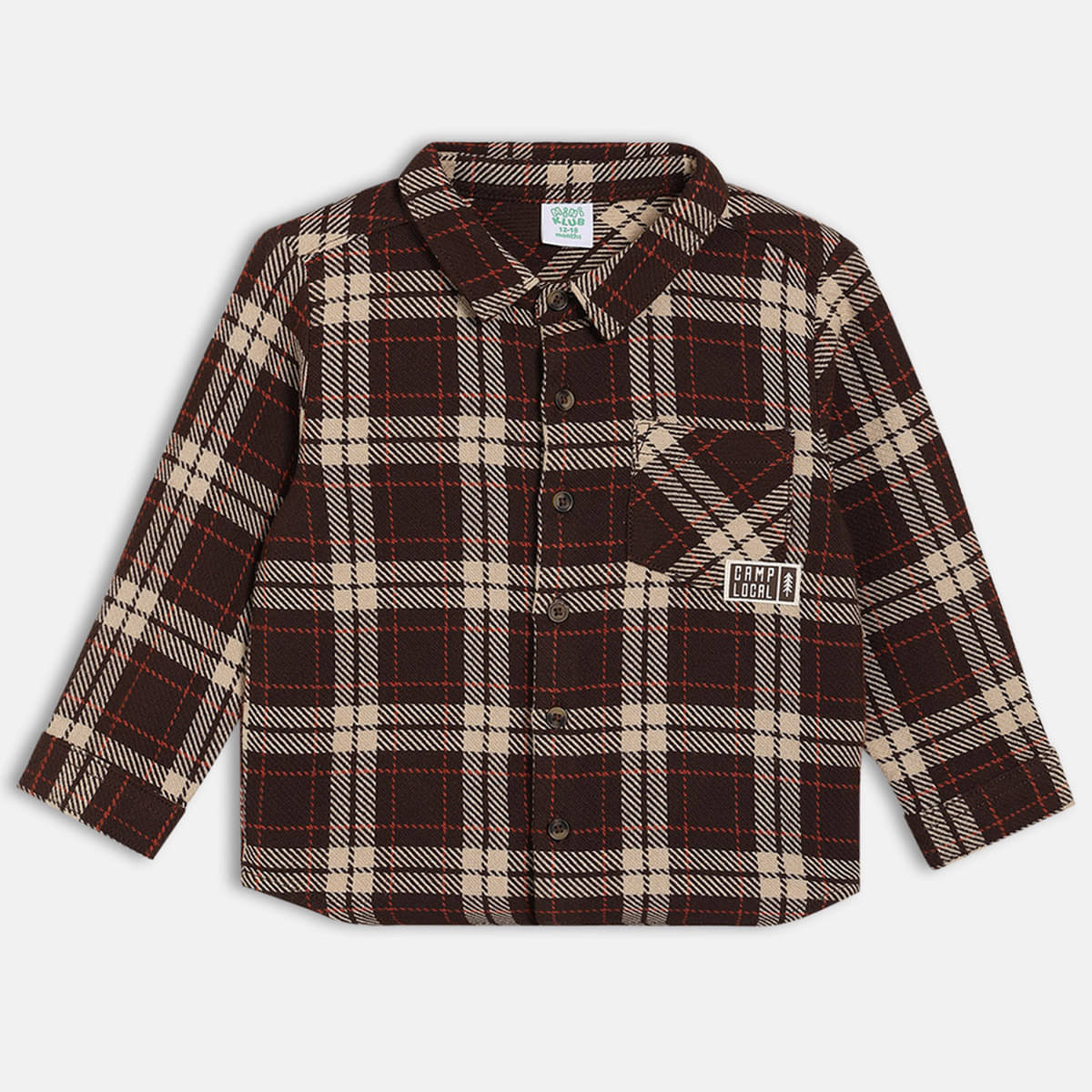 MINI KLUB Pack of 1 Boys Cotton Blend Full Sleeves Shirt ( Brown )     			MINI KLUB Pack of 1 Boys Cotton Blend Full Sleeves Shirt ( Brown )