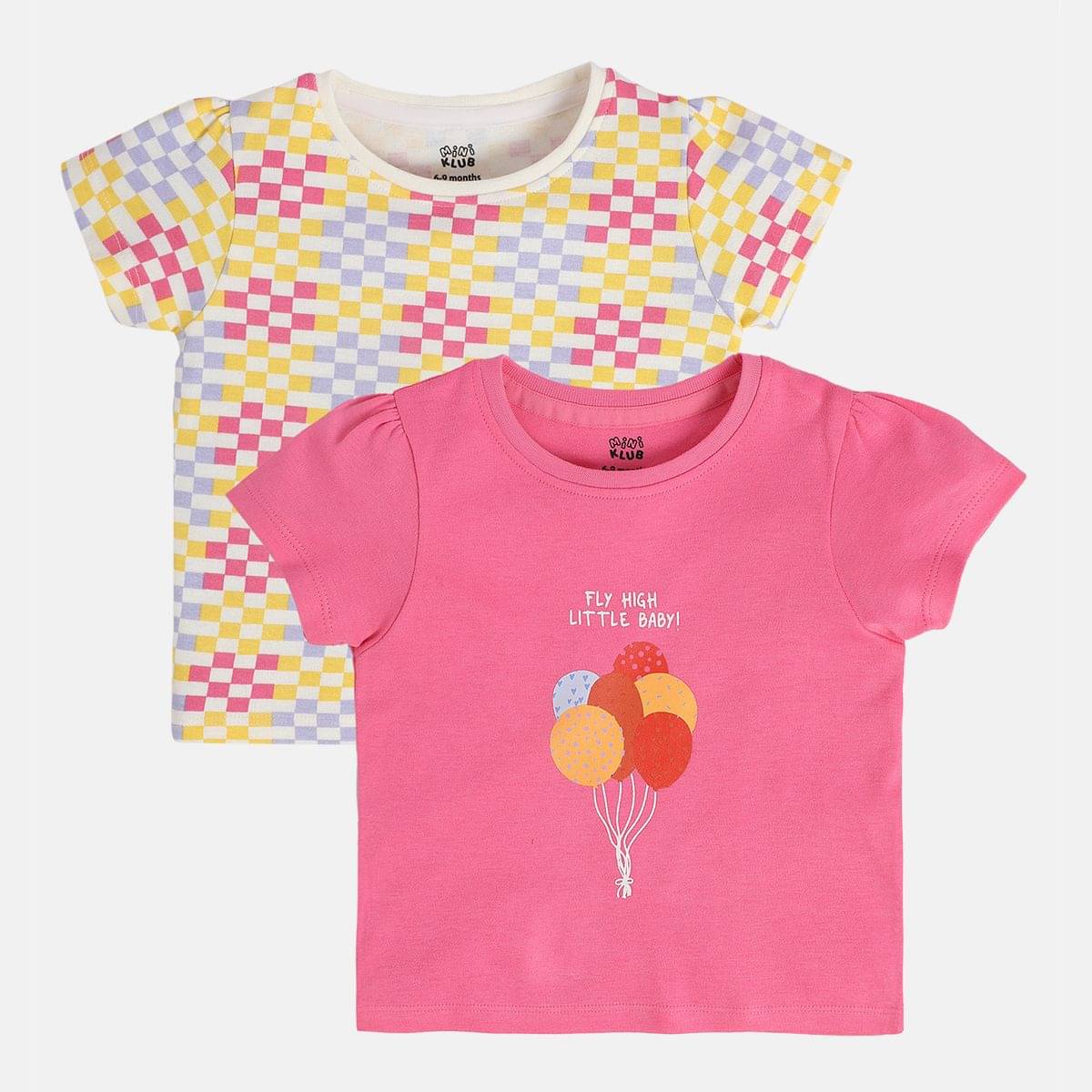     			MINI KLUB Pack of 2 Baby Girls Cotton Top ( Multicolor )