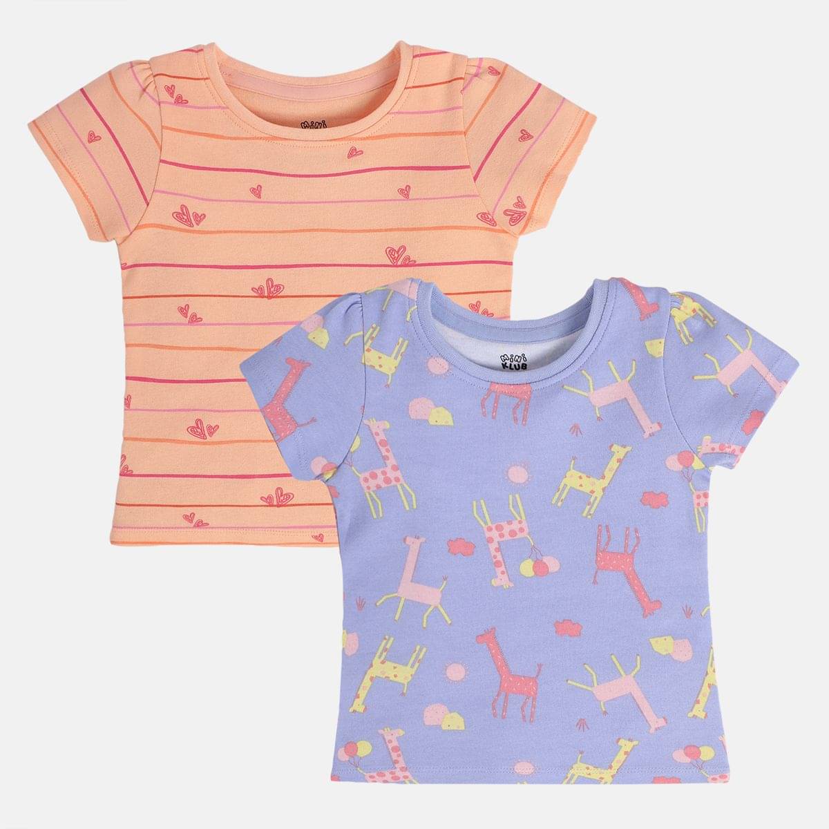     			MINI KLUB Pack of 2 Baby Girls Cotton Top ( Multicolor )