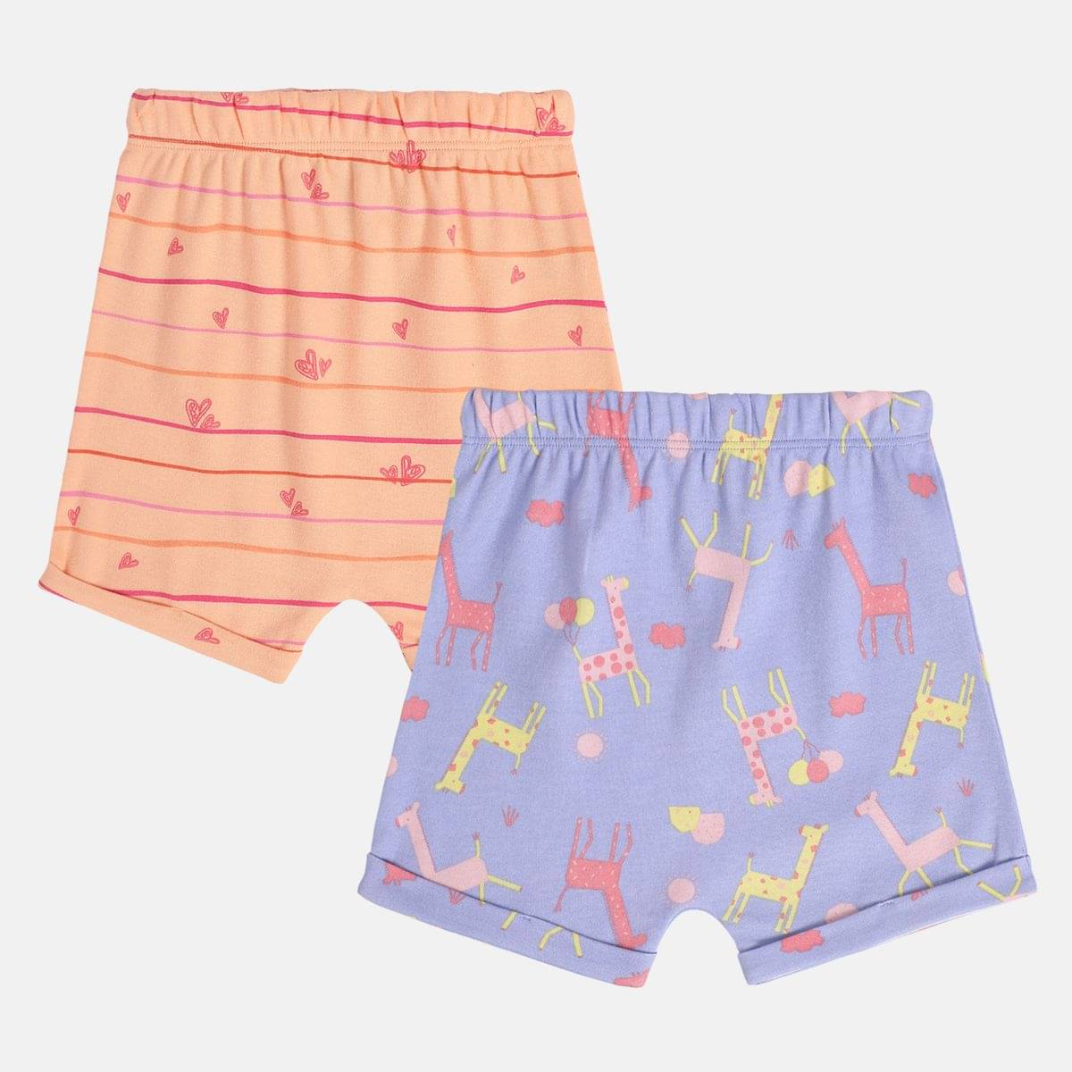     			MINI KLUB Pack of 2 Baby Girls Cotton Shorts ( Multicolor 1 )