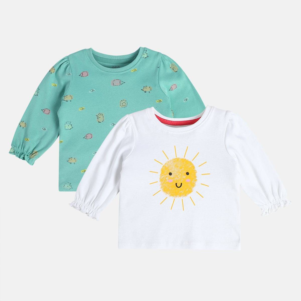     			MINI KLUB Pack of 2 Baby Girls Cotton Top ( Multicolor )