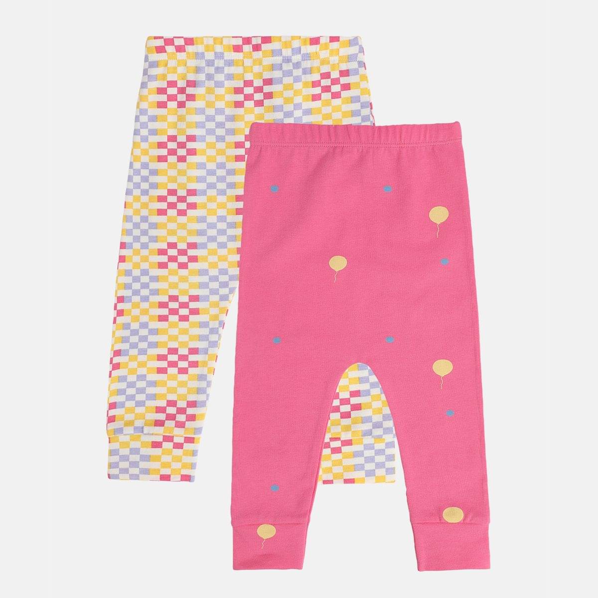     			MINI KLUB Pack of 2 Baby Girls Cotton Legging ( Multicolor )