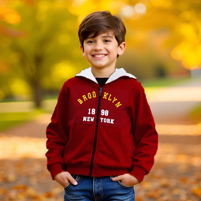     			MIST N FOGG Pack of 1 Boys Terry Blend Sweatshirt ( Maroon )