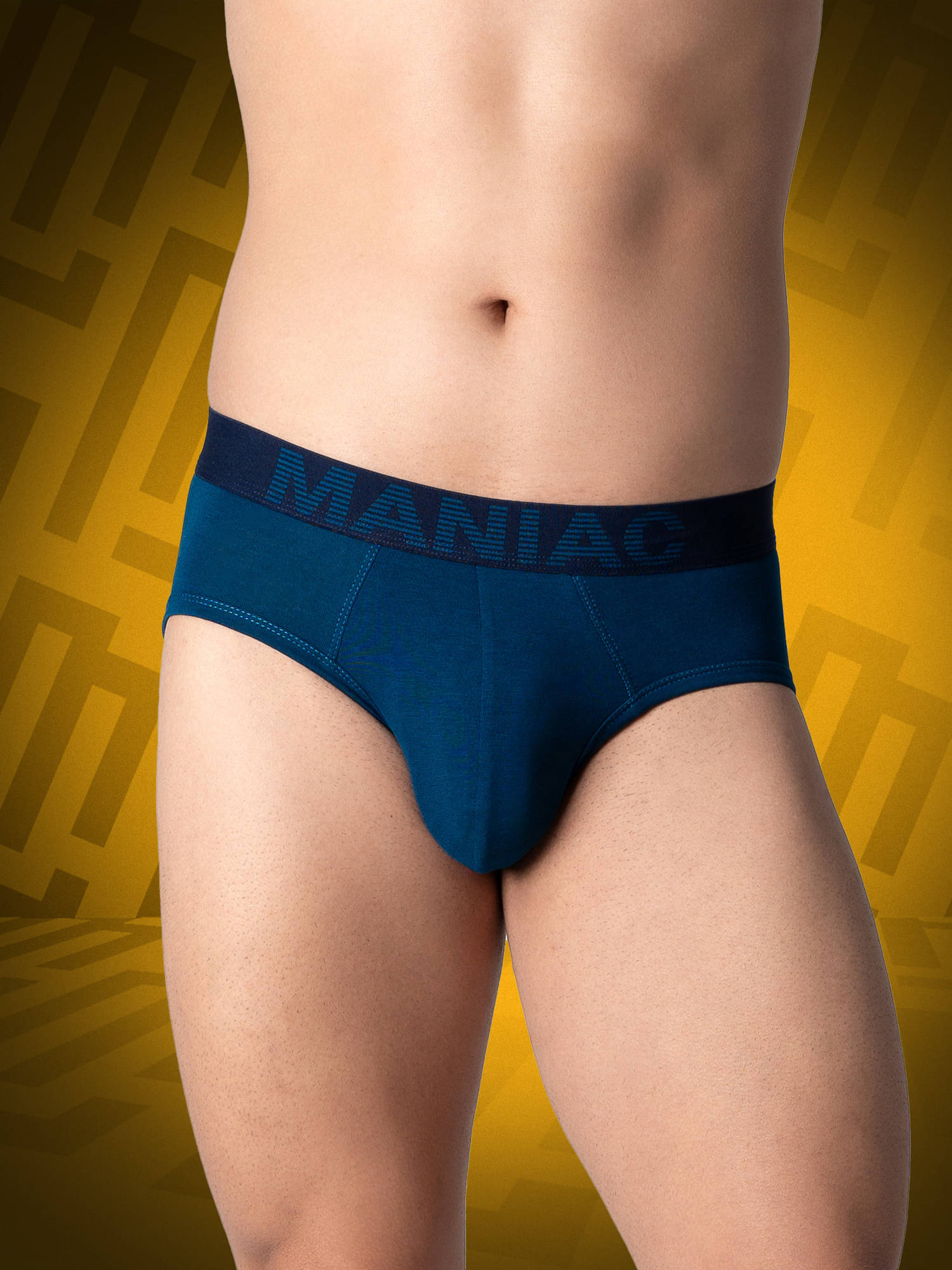 Maniac Pack of 1 Cotton Briefs For Men's ( Blue ) Maniac Pack of 1 Cotton Briefs For Men's ( Blue )
