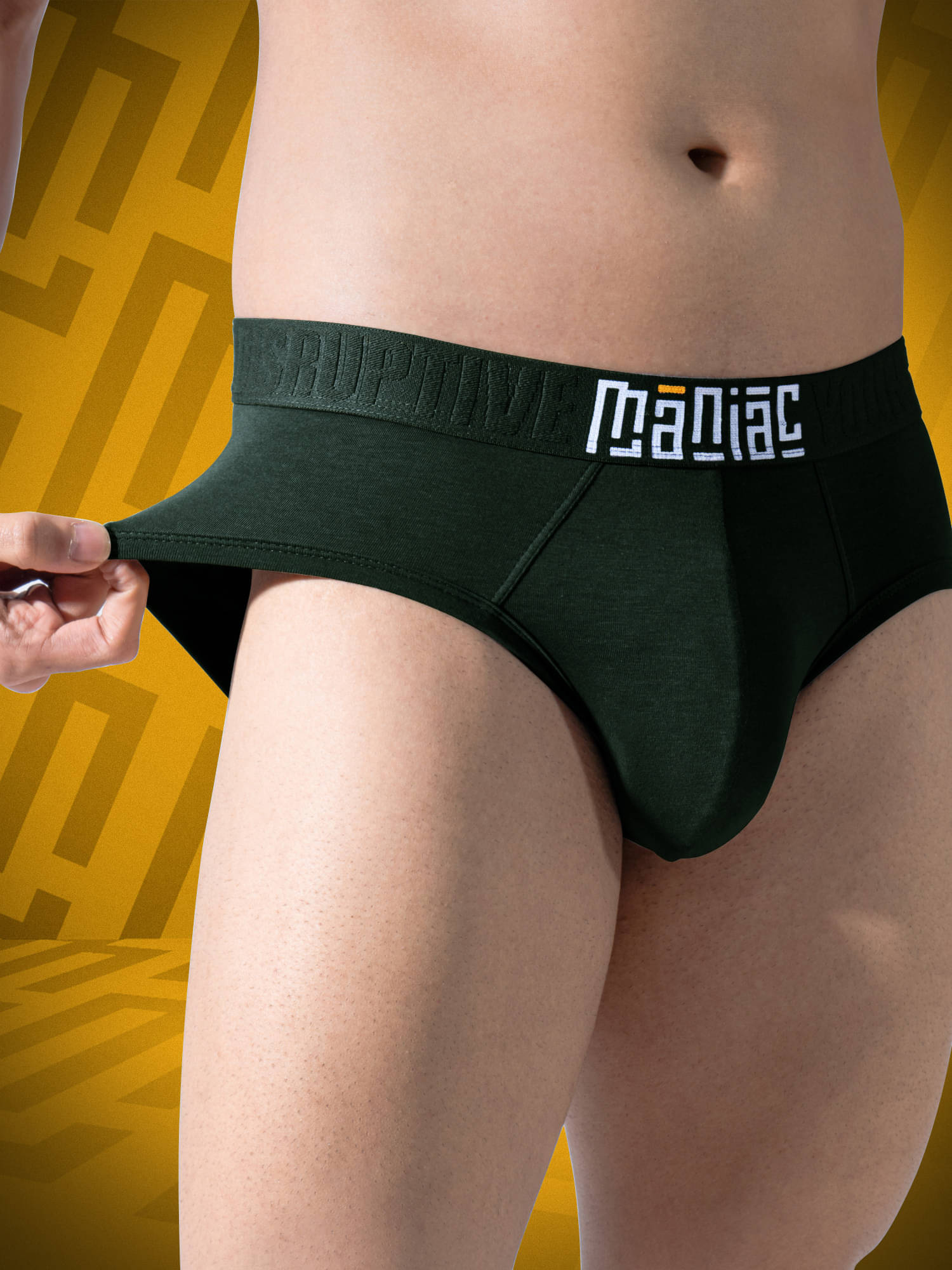 Maniac Pack of 1 Modal Briefs For Men's ( Green ) Maniac Pack of 1 Modal Briefs For Men's ( Green )