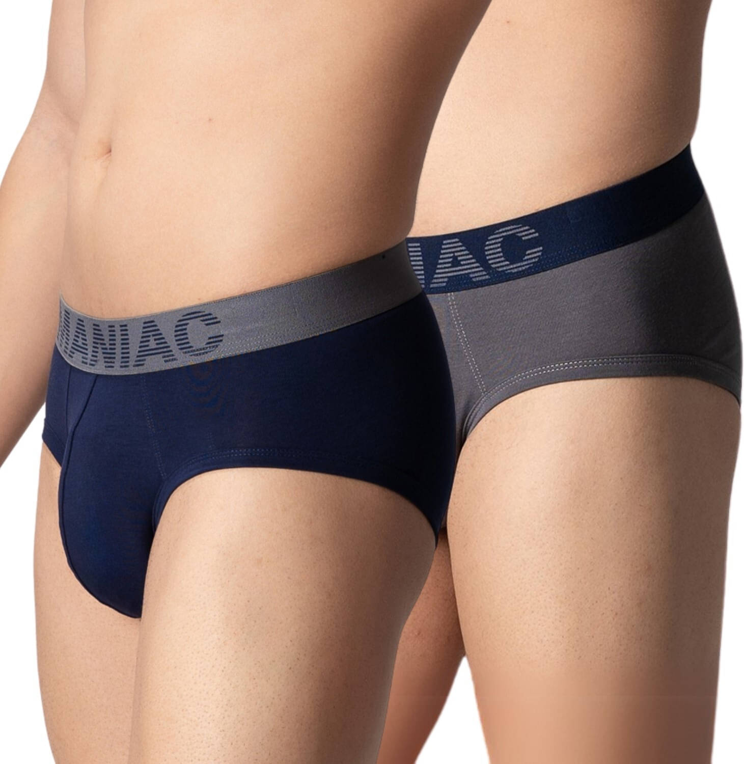 Maniac Pack of 2 Cotton Briefs For Men's ( Grey ) Maniac Pack of 2 Cotton Briefs For Men's ( Grey )