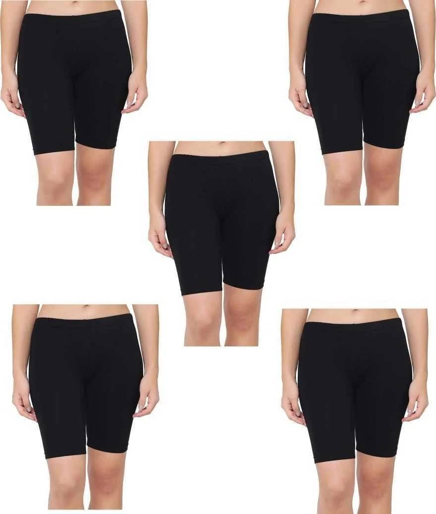     			NIORT FASHION Pack of 5 Girls Cotton Blend Shorts ( Black )