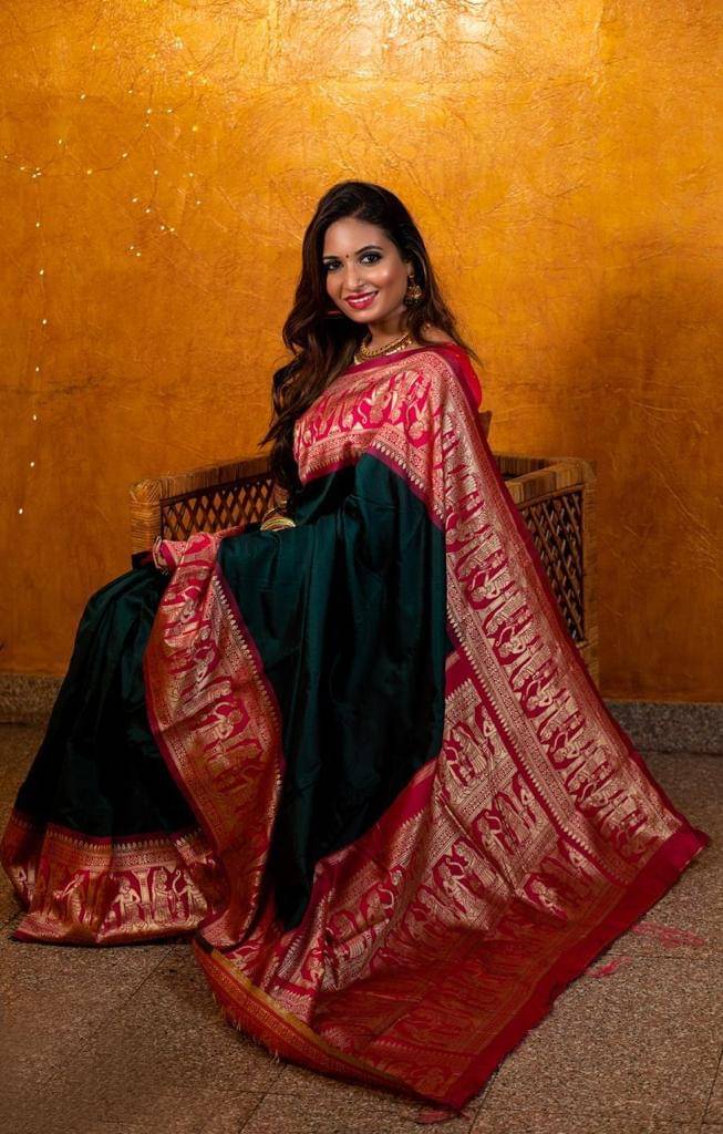Prijari Art Silk Woven Kanjeevaram Sarees With Unstitched Blouse Piece ( Green ) Prijari Art Silk Woven Kanjeevaram Sarees With Unstitched Blouse Piece ( Green )