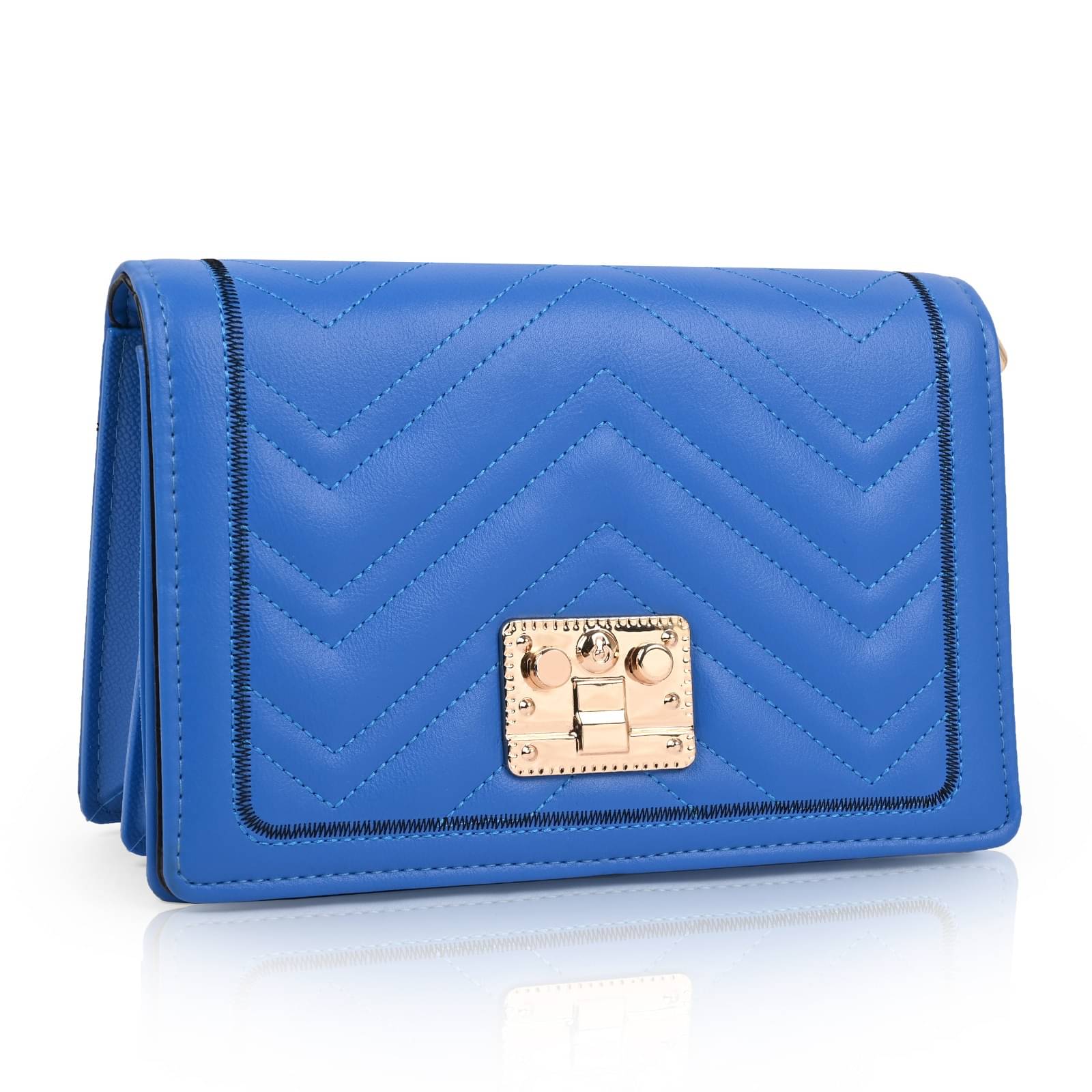     			Sageware Sling Bag Faux Leather Set of 1 ( Blue )