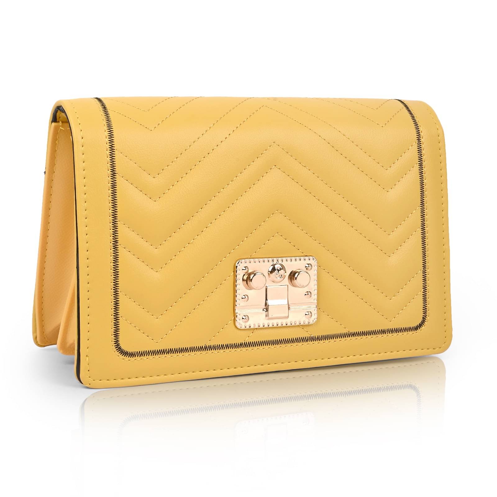     			Sageware Sling Bag Faux Leather Set of 1 ( Yellow )