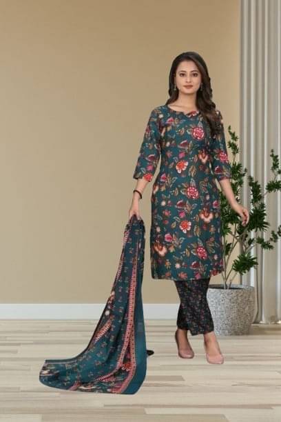     			TEXPA FASHION Women Cotton Printed A-line Kurti With Pants ( Green )
