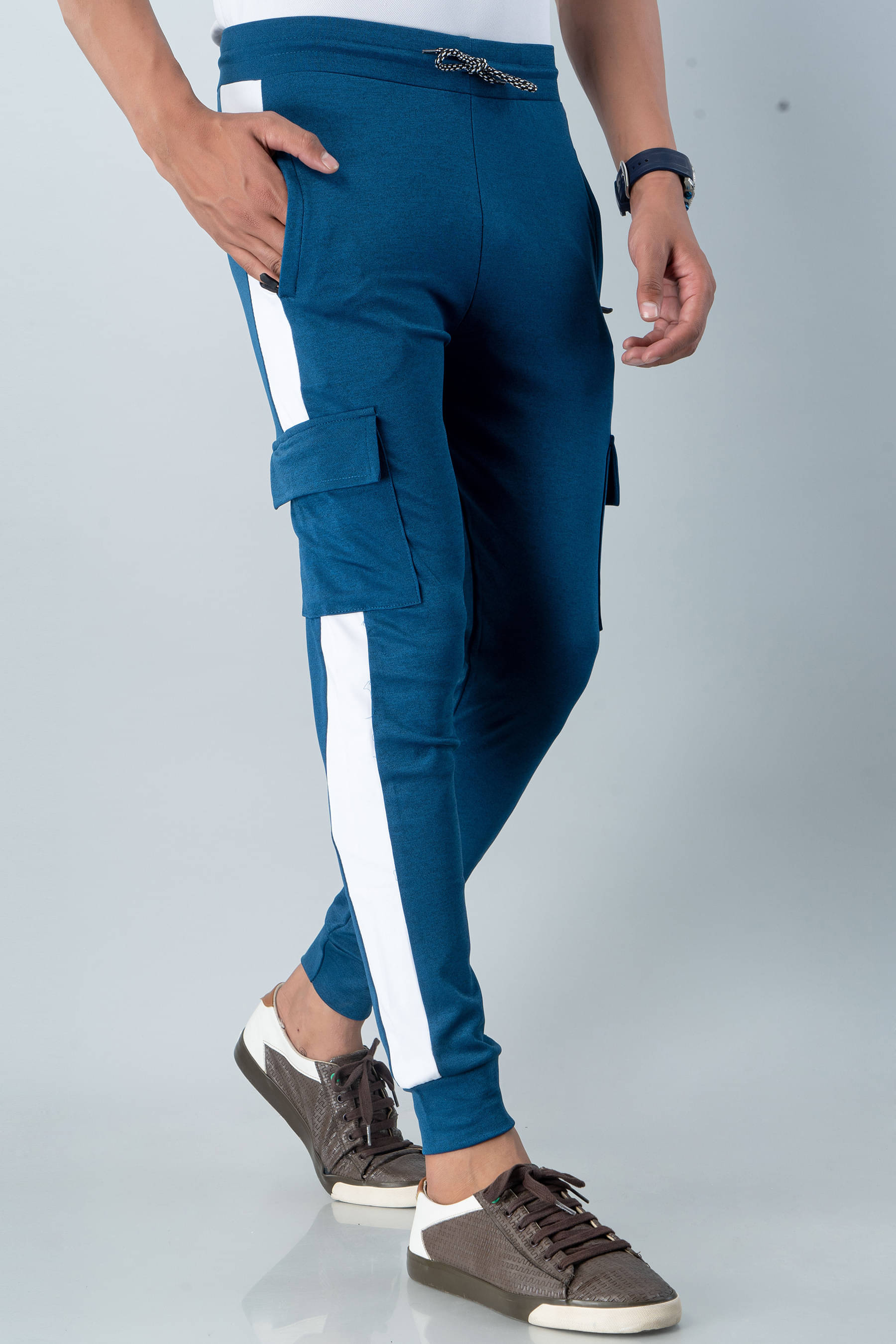    			TISSORA Blue Lycra Men's Joggers ( Pack of 1 )