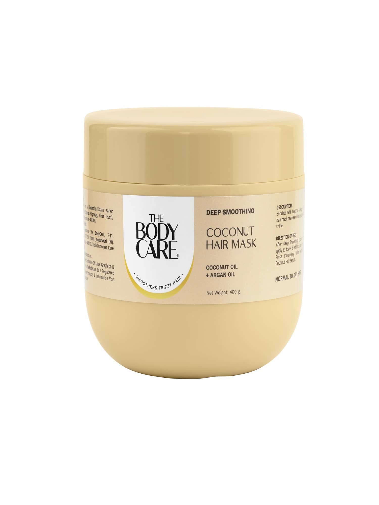 The Body Care Deep Smoothing Coconut Hair Mask With Godness of Coconut and Argon Oil 400g
