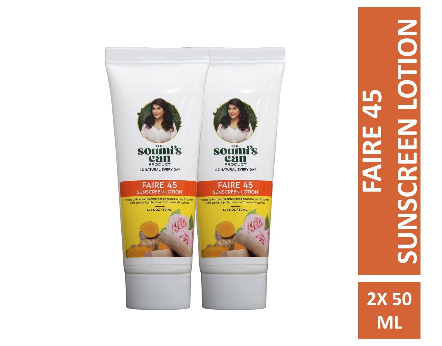 The Soumi's Can Product Faire 45 Sunscreen Lotion Sun Protection, 50ml (Pack of 2) The Soumi's Can Product Faire 45 Sunscreen Lotion Sun Protection, 50ml (Pack of 2)
