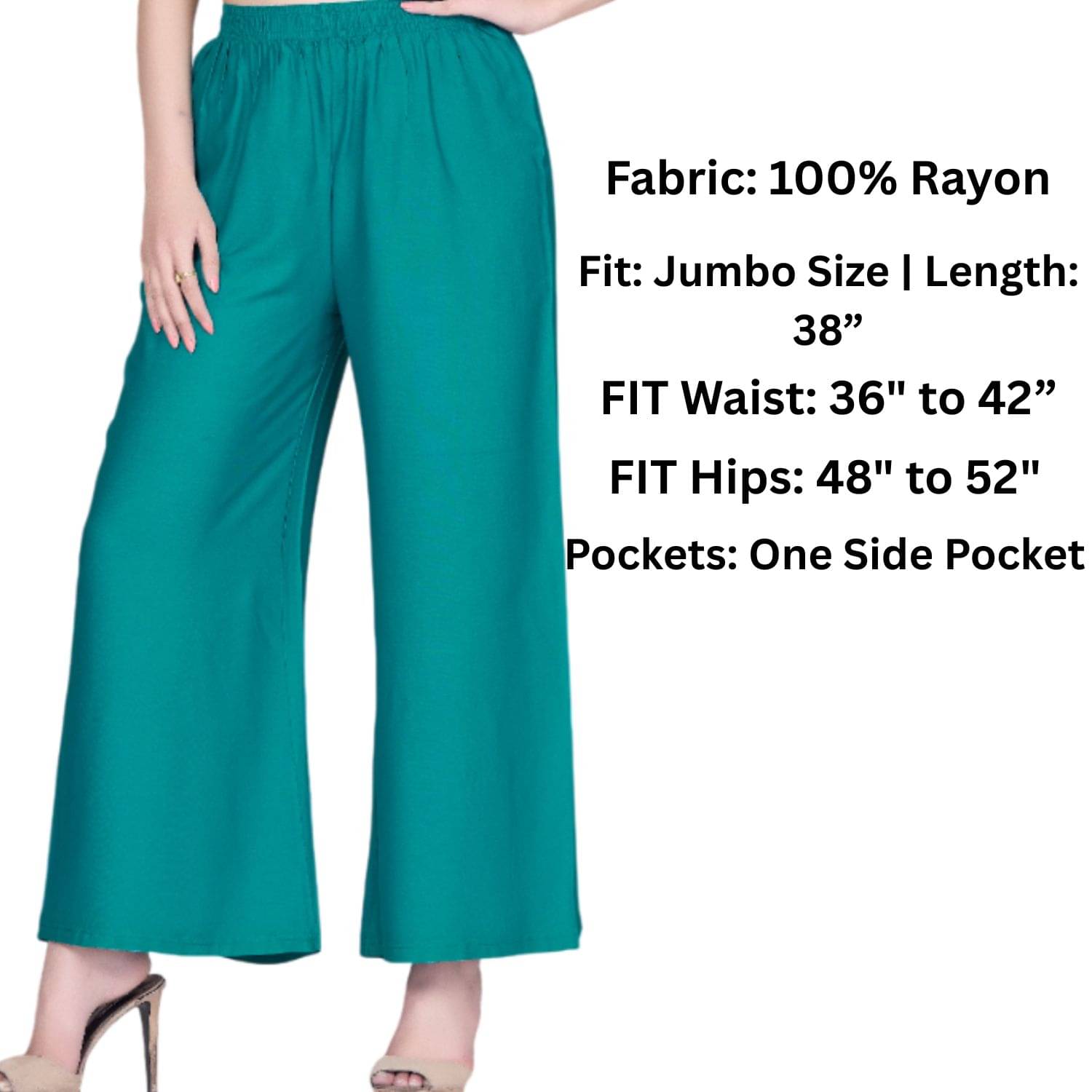     			Tritara Pack of 1 Rayon Straight Women's Palazzos ( Green )