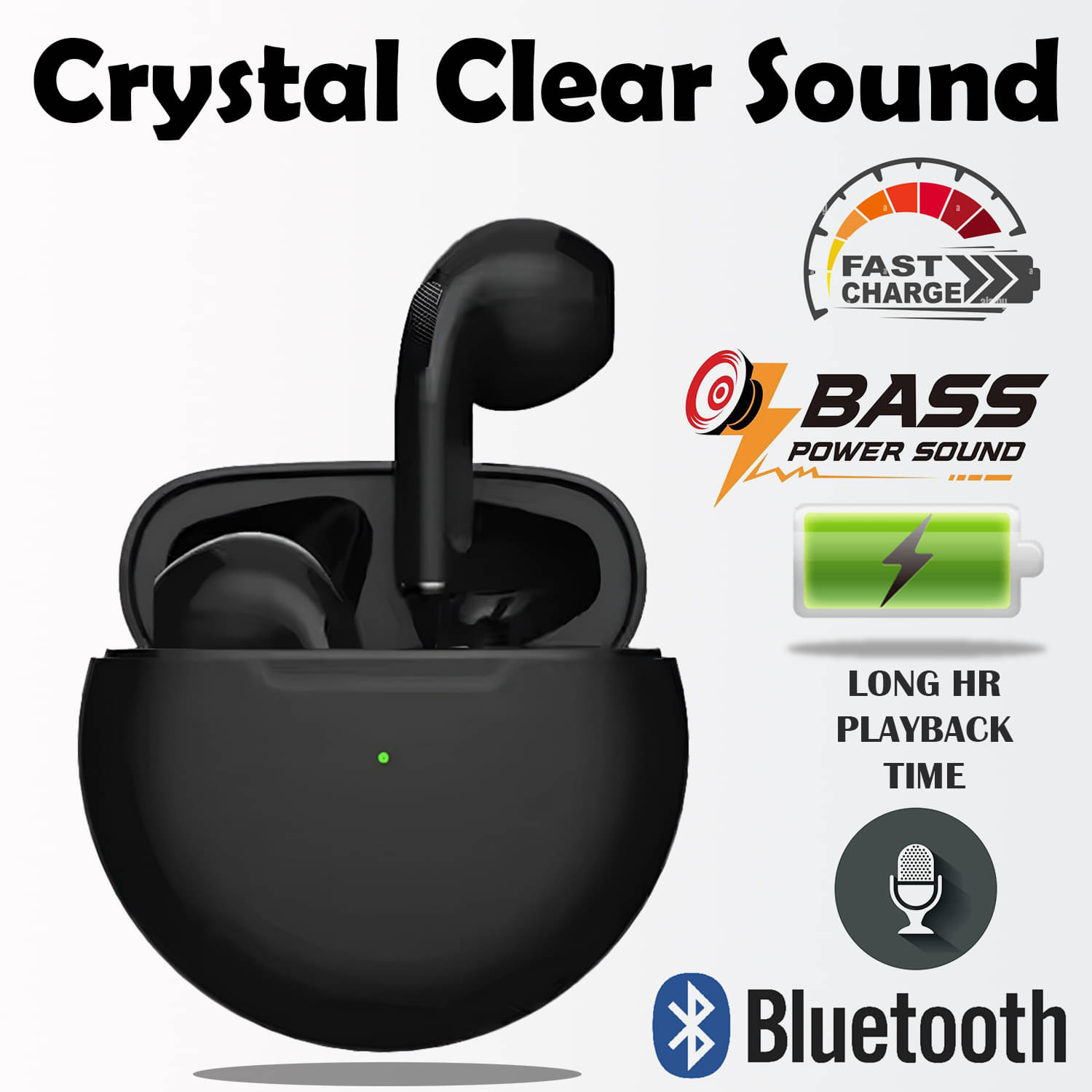     			True Wireless Earbuds with Touch Control, Long Battery Life, Deep Bass,  Bluetooth 5.3, Fast Charging Case, Sweat-Resistant Design – Ideal for Music, Calls & Workouts